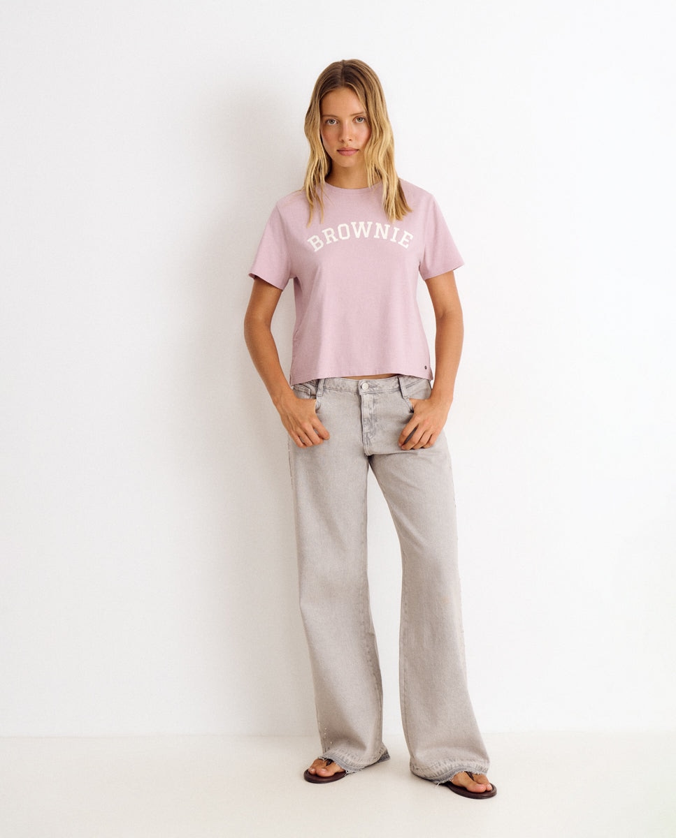 T-shirt com Logo Rosa-3