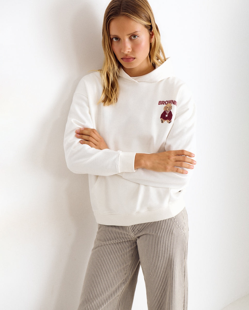 Sweatshirt com Logo e Cachorro com Bandana Branco-2