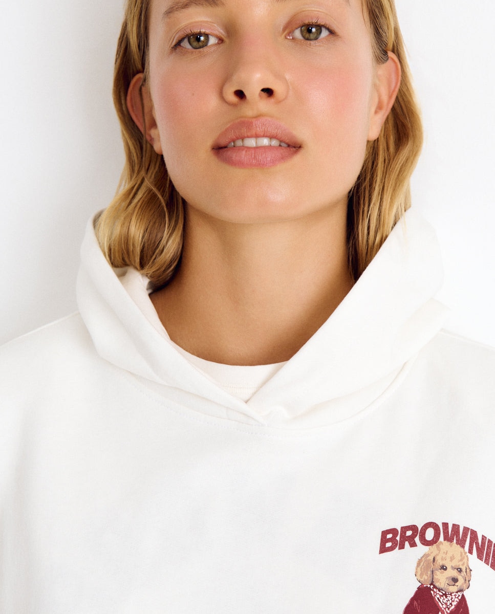 Sweatshirt com Logo e Cachorro com Bandana Branco-4