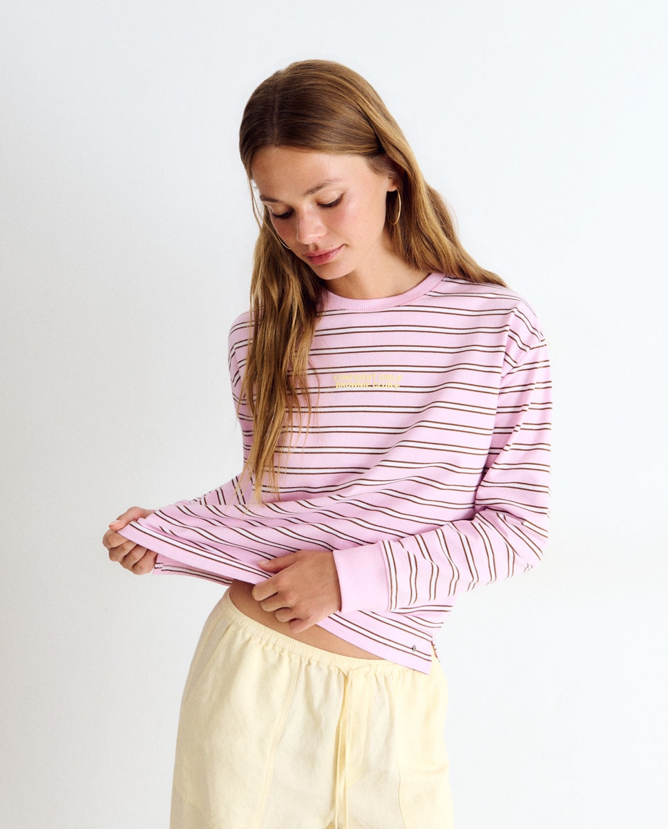 Imagem 0 de Sweatshirt Às Riscas com Estampado Grande
