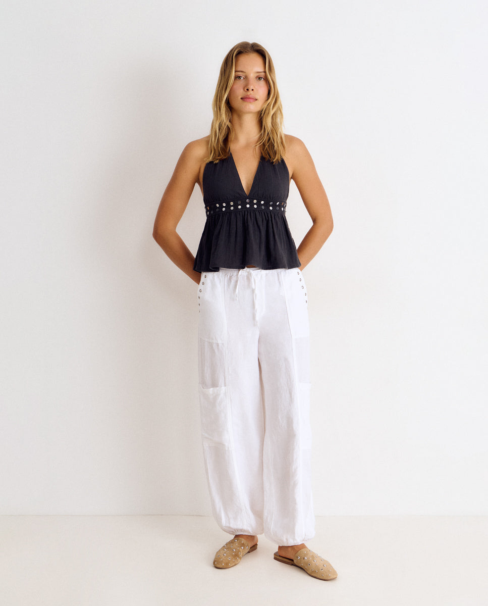 Mule em Pele com Tachas Camel-3