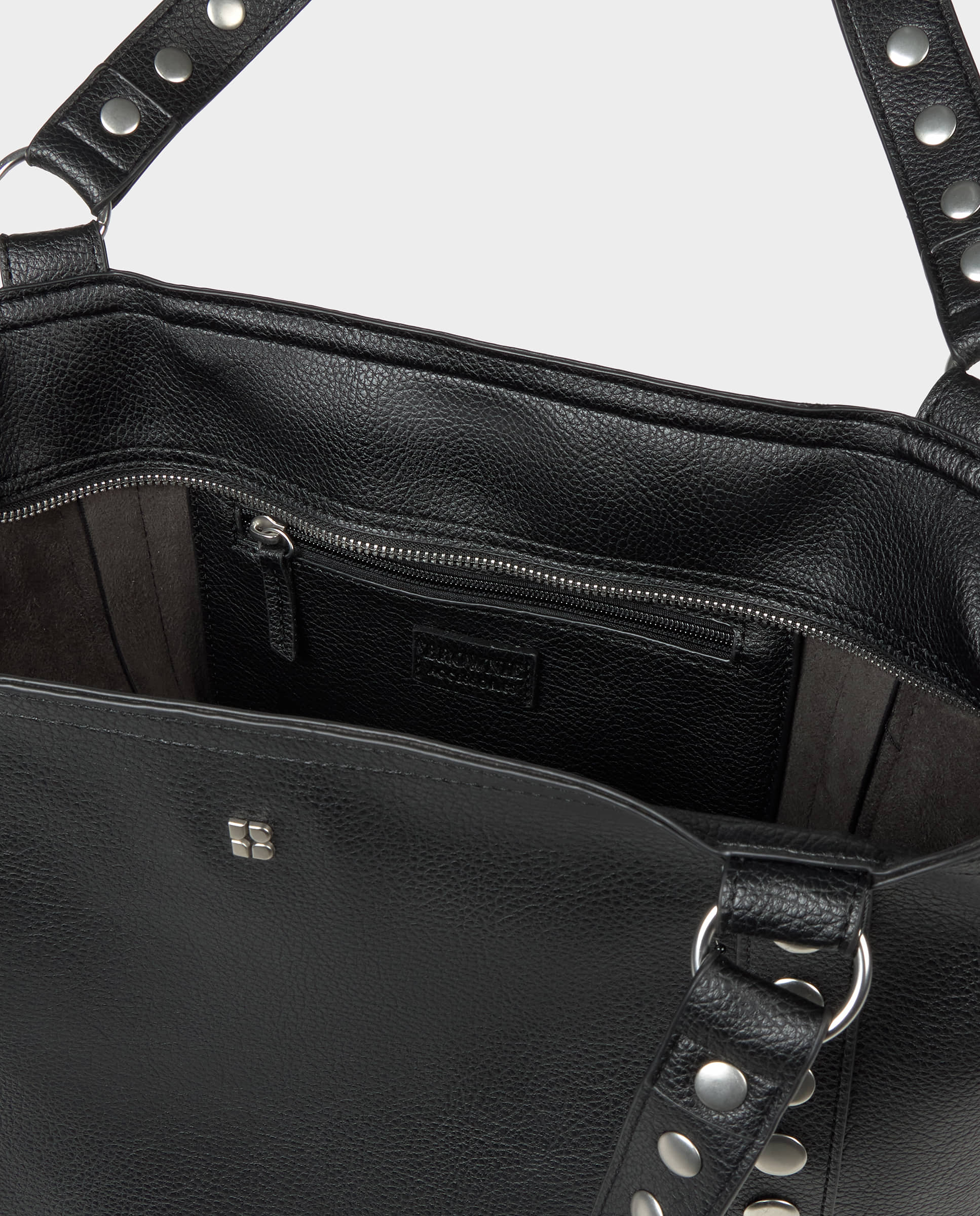 Mala Shopper de Pele com Tachas Preto-4