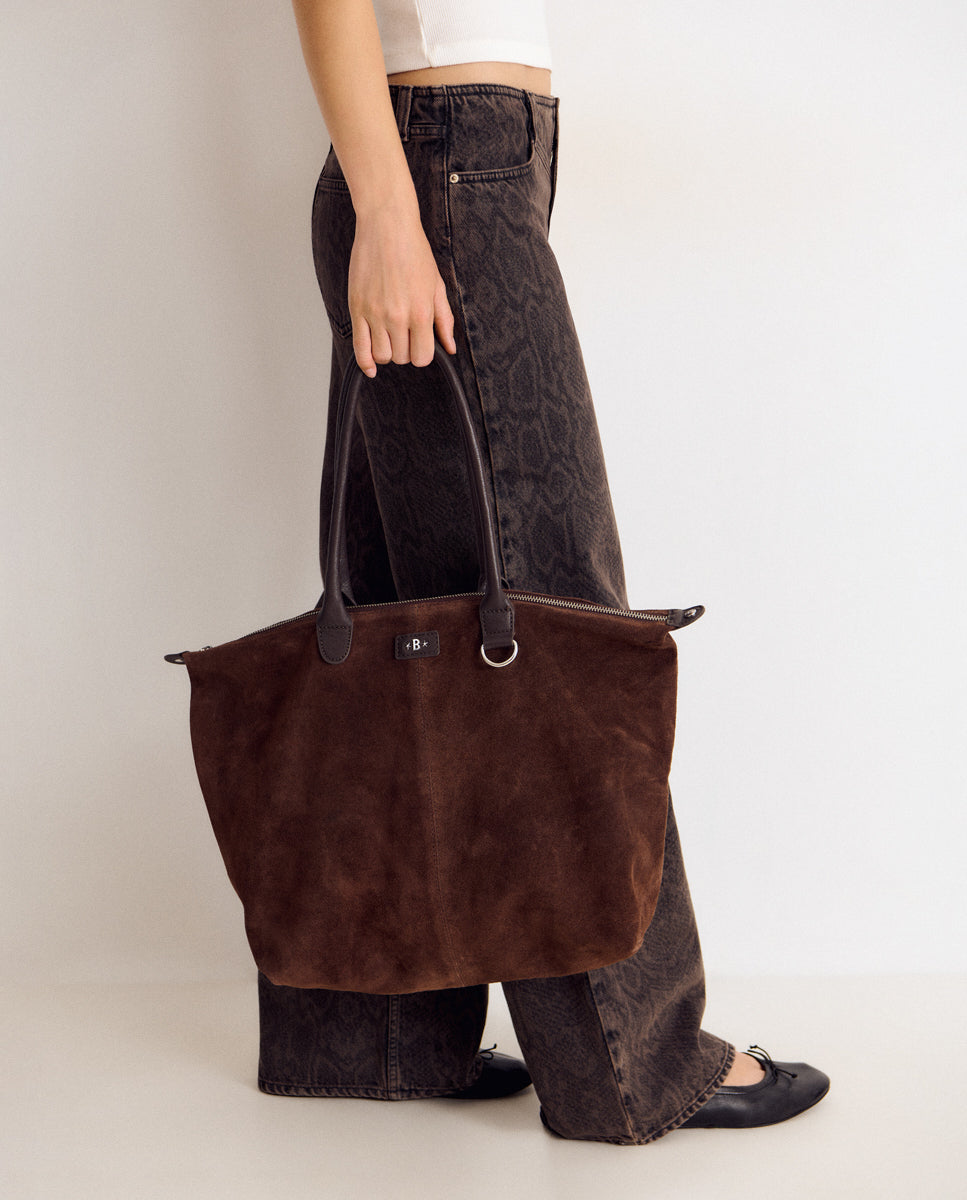 Mala Shopper de Pele Castanho-chocolate-2