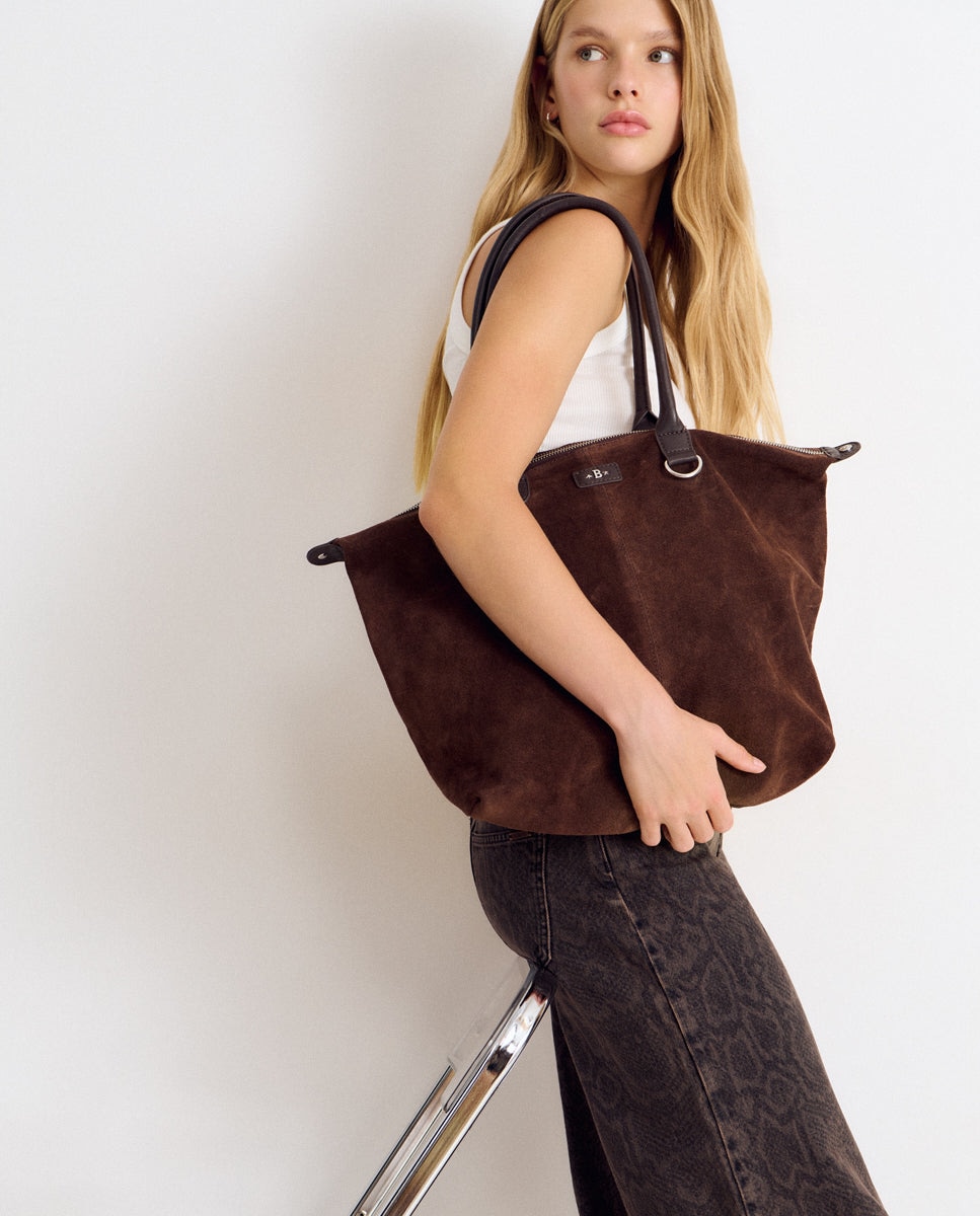 Mala Shopper de Pele Castanho-chocolate-3