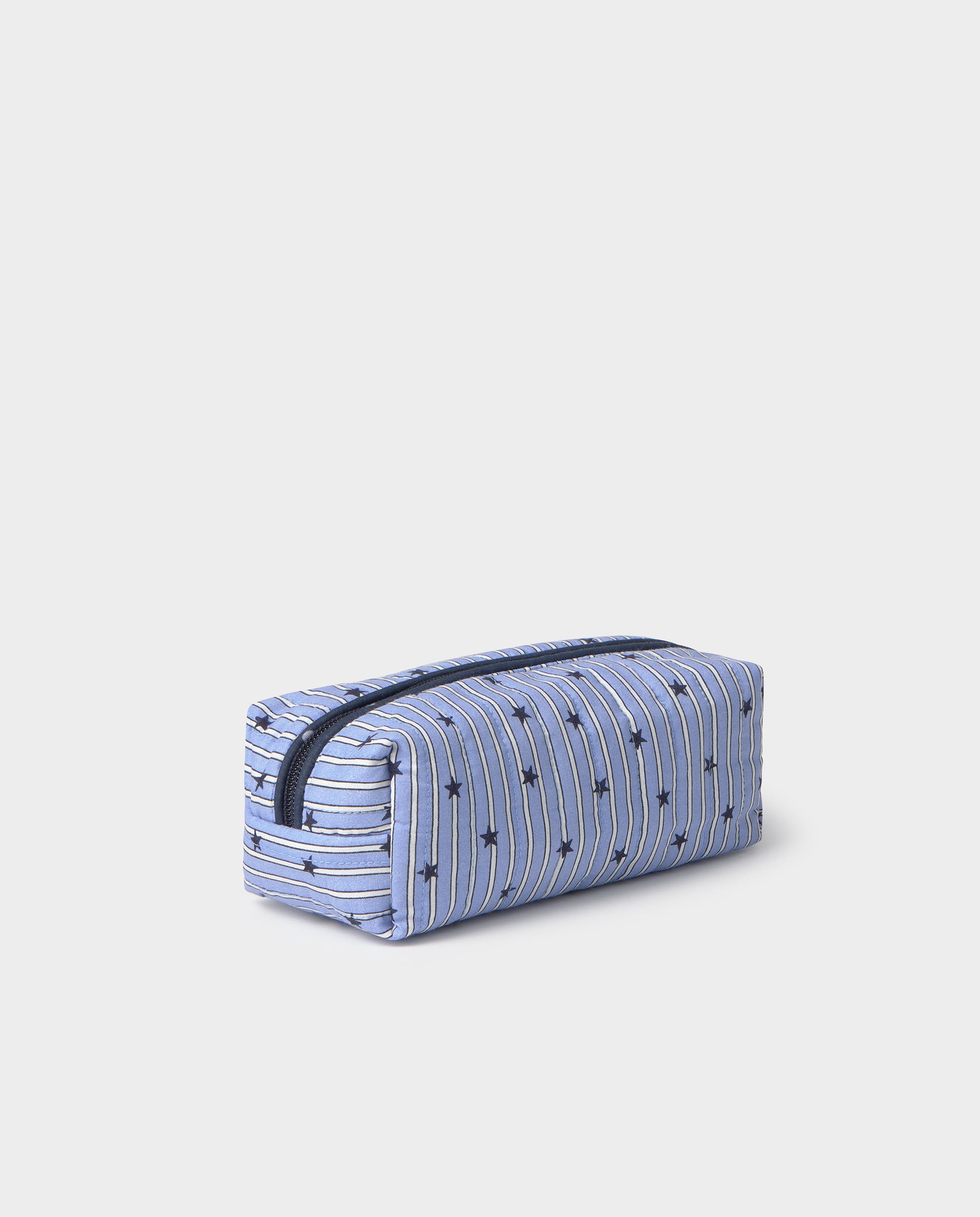 Necessaire Pequeno Às Riscas Azul-3