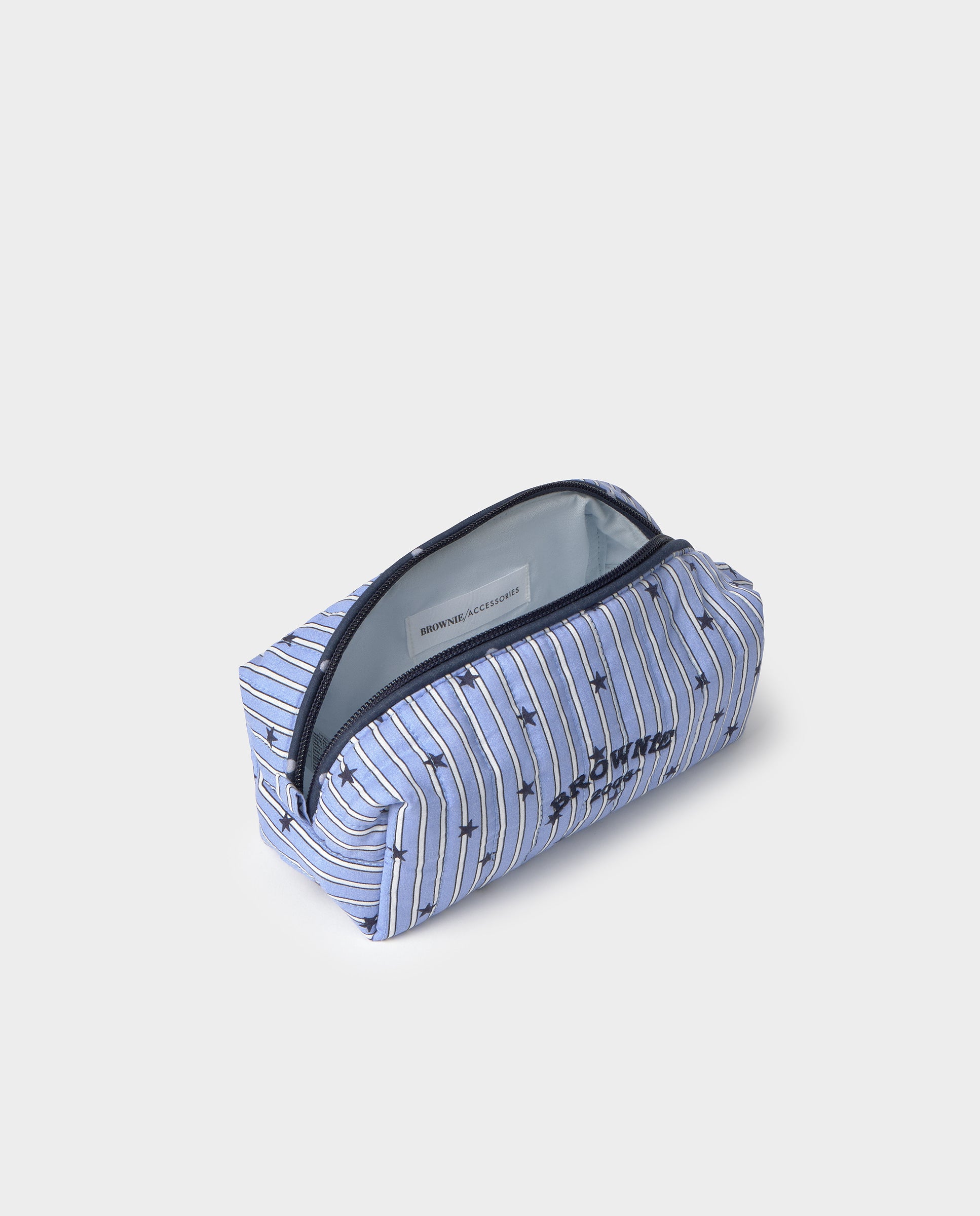 Necessaire Pequeno Às Riscas Azul-4