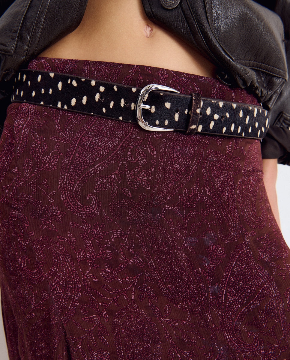 Cinto de Pele Animal Print Castanho-2