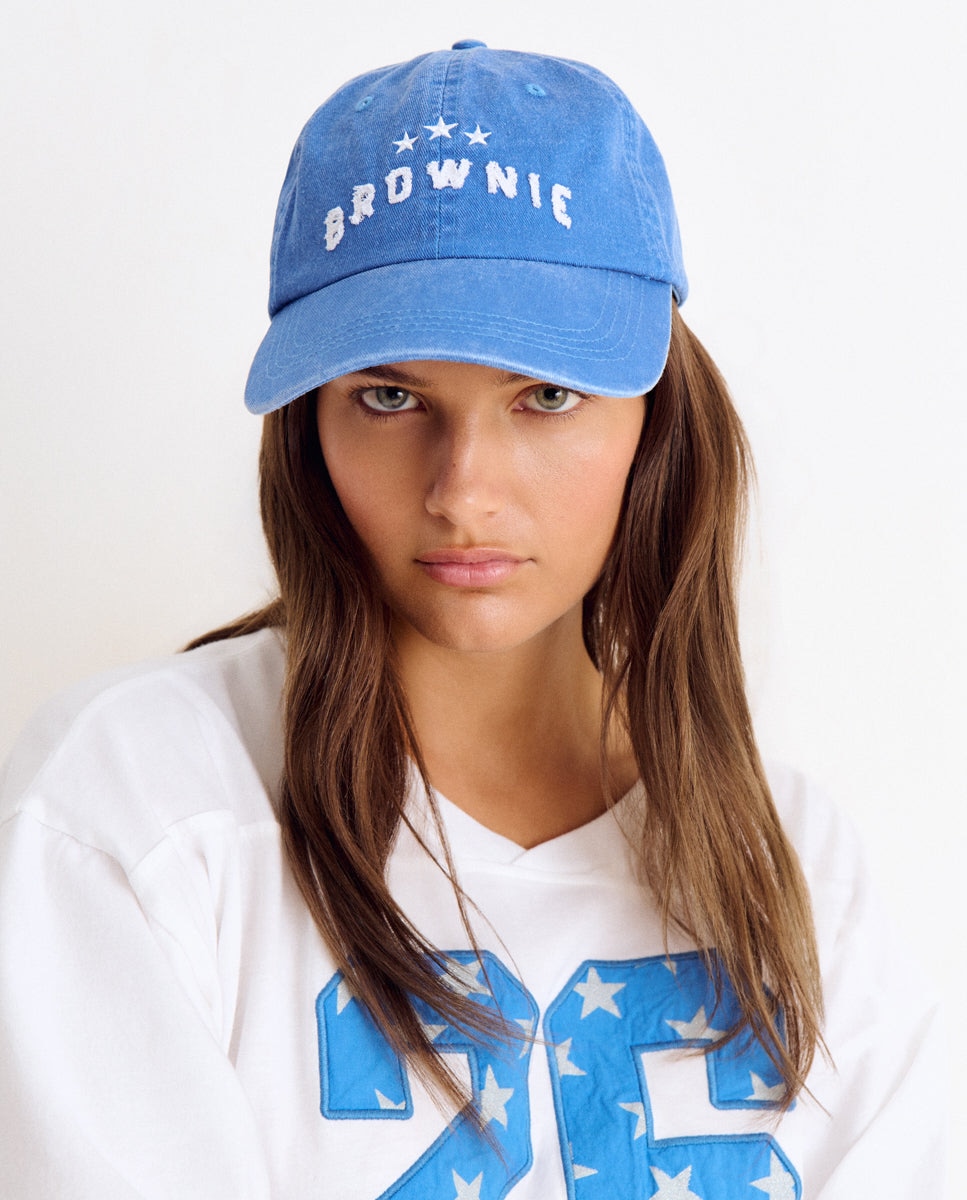 Boné com Logo e Estrelas Azul-2