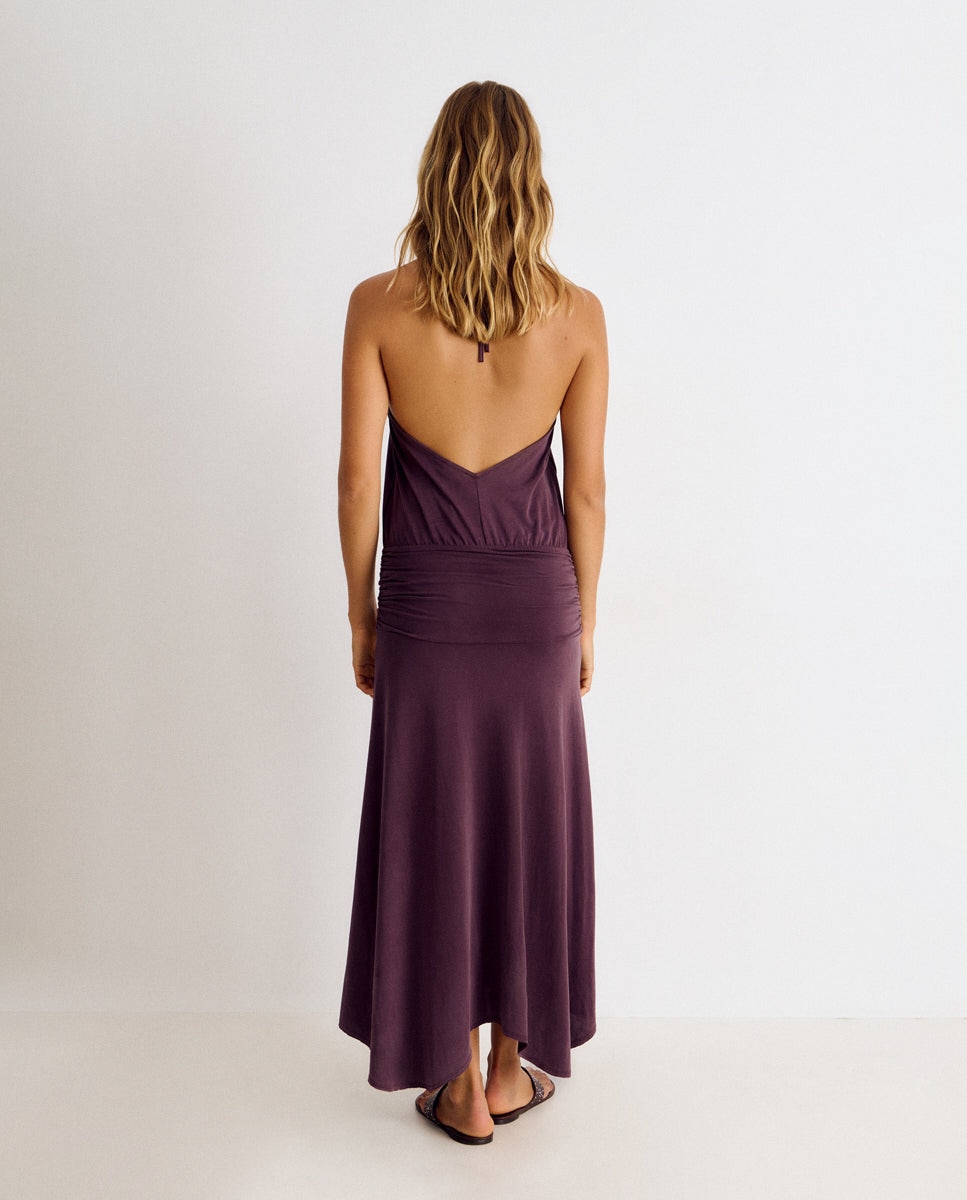 Vestido Midi com Tachas Beringela-2