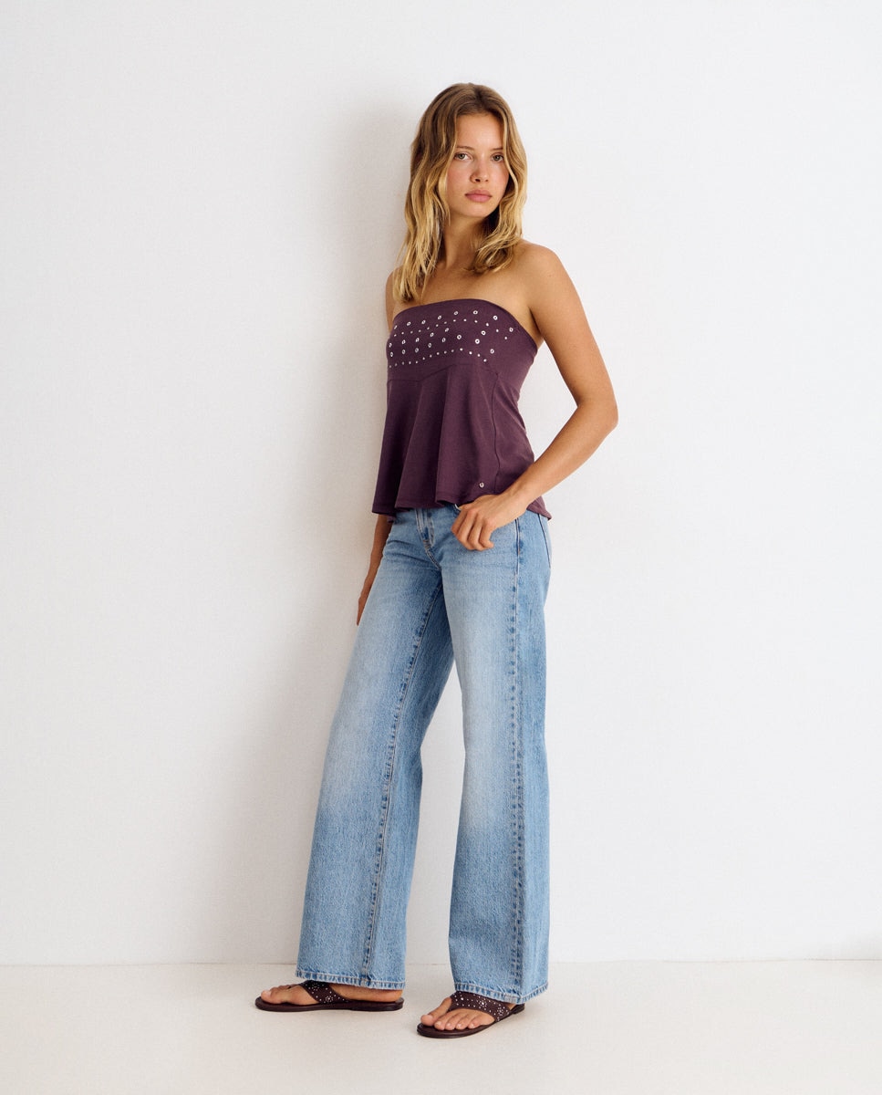 Top com Tachas Beringela-3