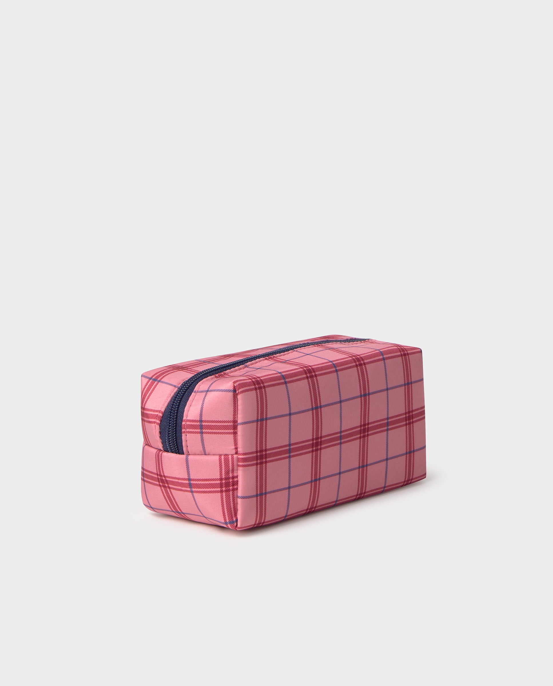 Estojo Grande Aos Quadrados com Logo Rosa-2
