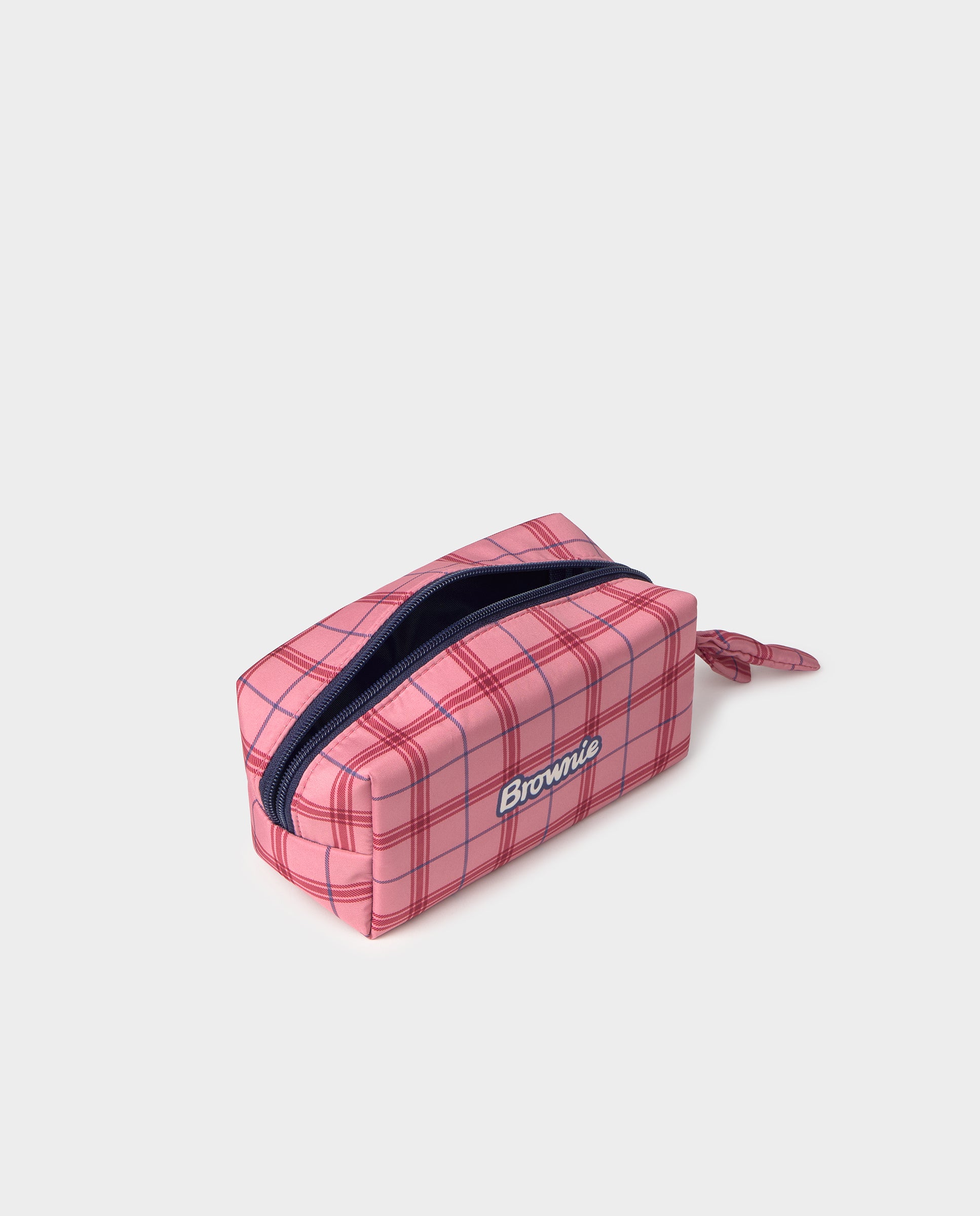 Estojo Grande Aos Quadrados com Logo Rosa-4