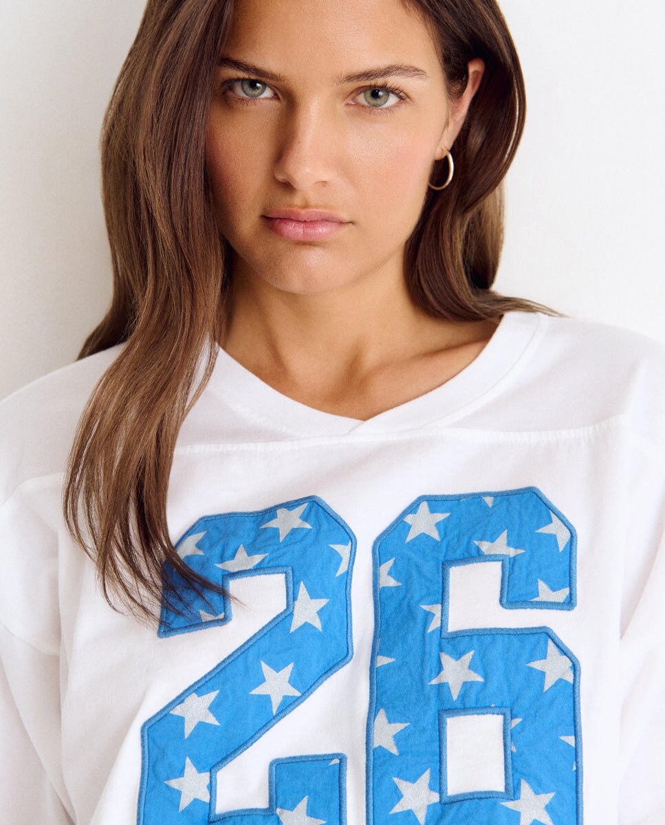 T-shirt de Futebol Número World Cup Branco-5