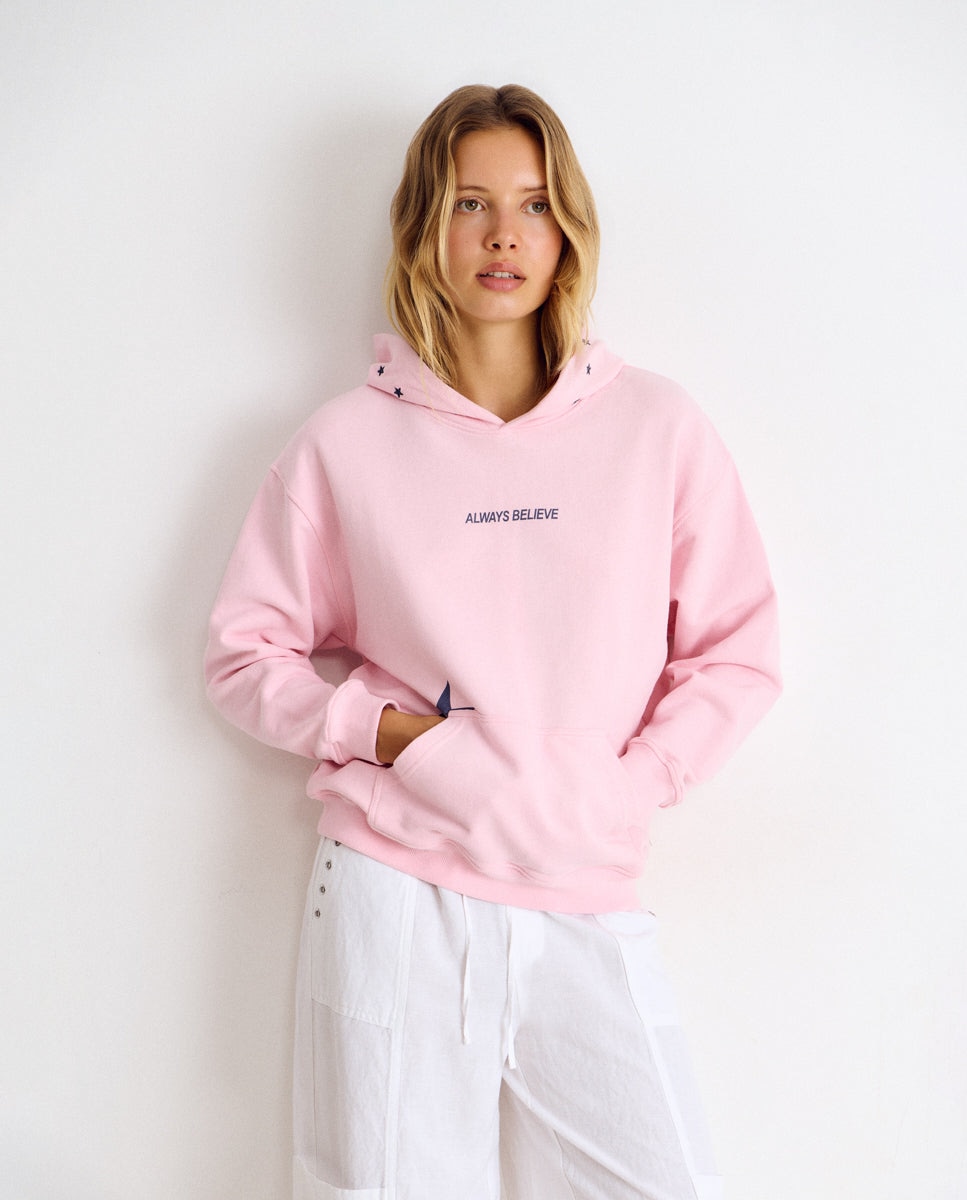 Sweatshirt com Logo e Estrelas Rosa-2