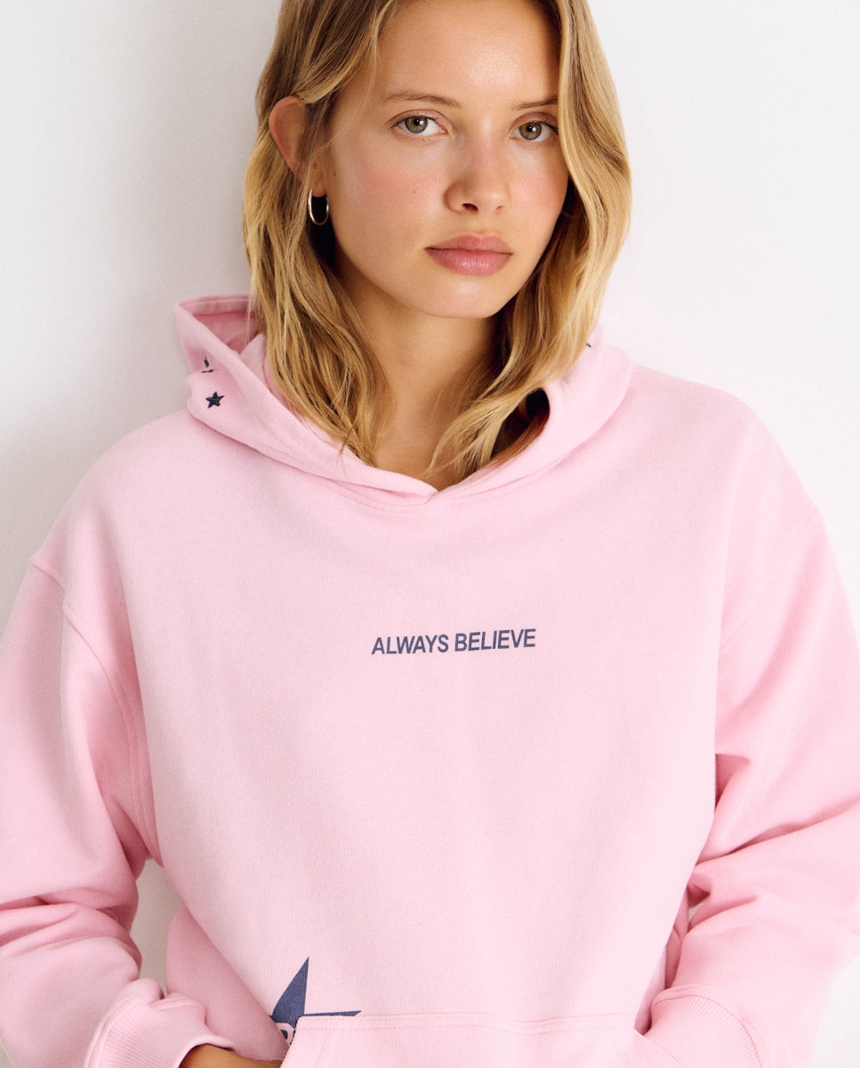 Sweatshirt com Logo e Estrelas Rosa-4