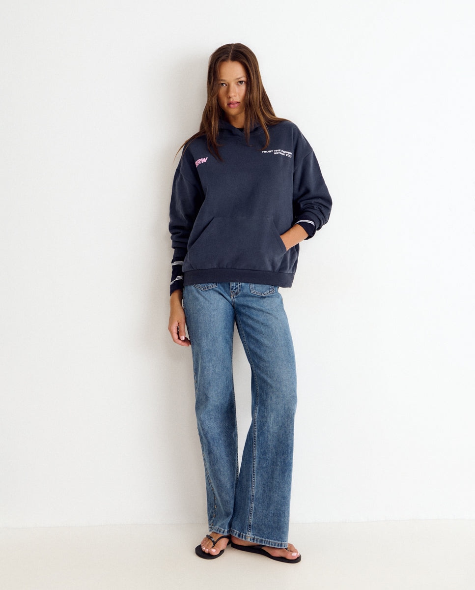 Sweatshirt com Logo e Número Marinho-2