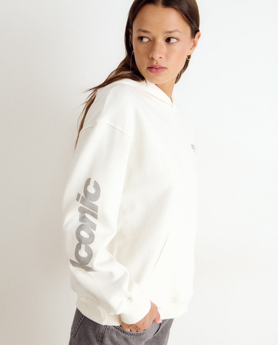 Sweatshirt com Asas e Capuz Branco-4