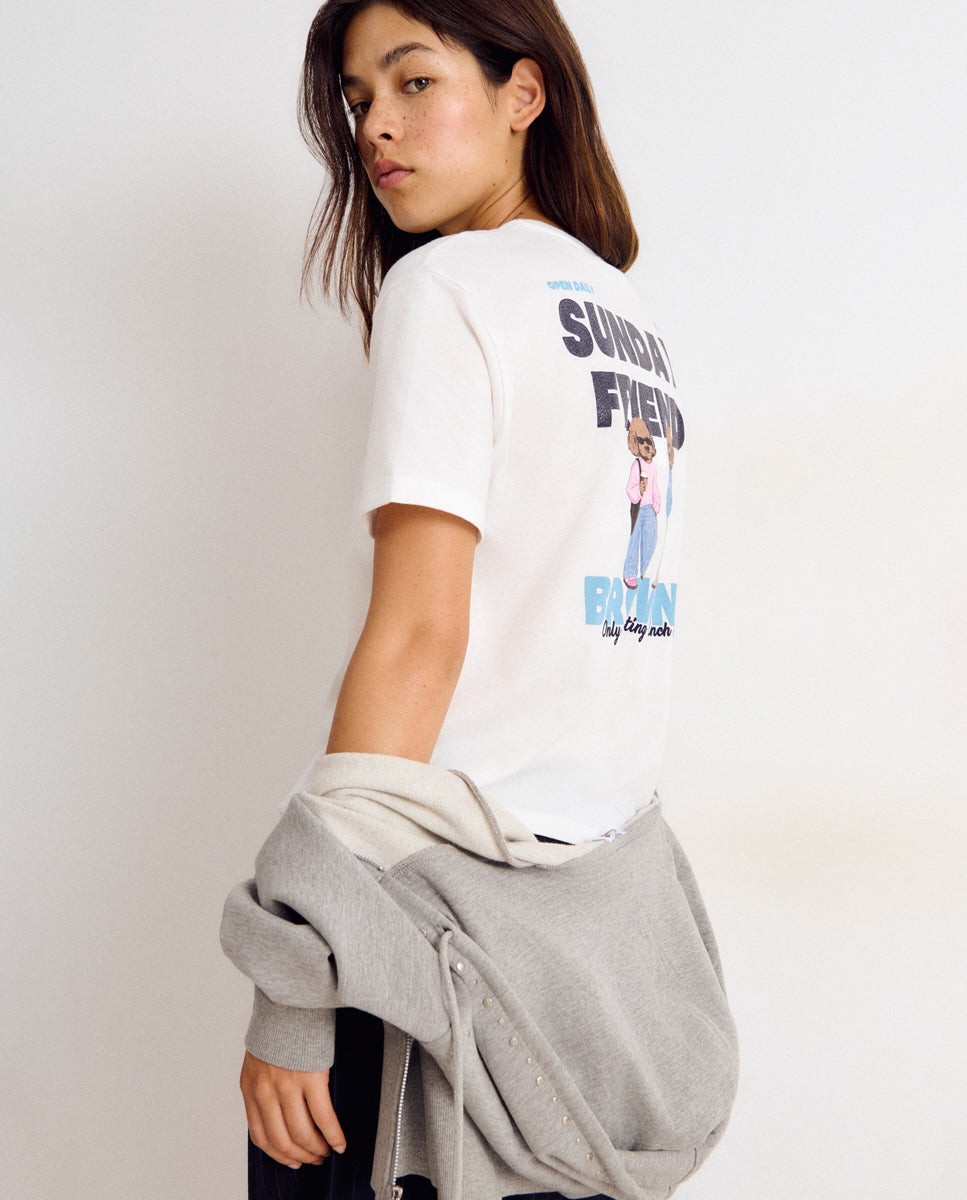 T-shirt com Cachorro Branco-4