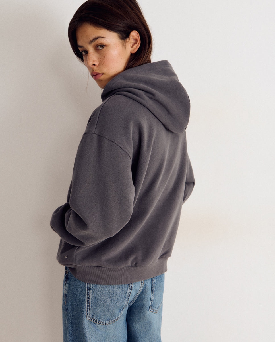 Sweatshirt com Capuz e Asas Antracite-2