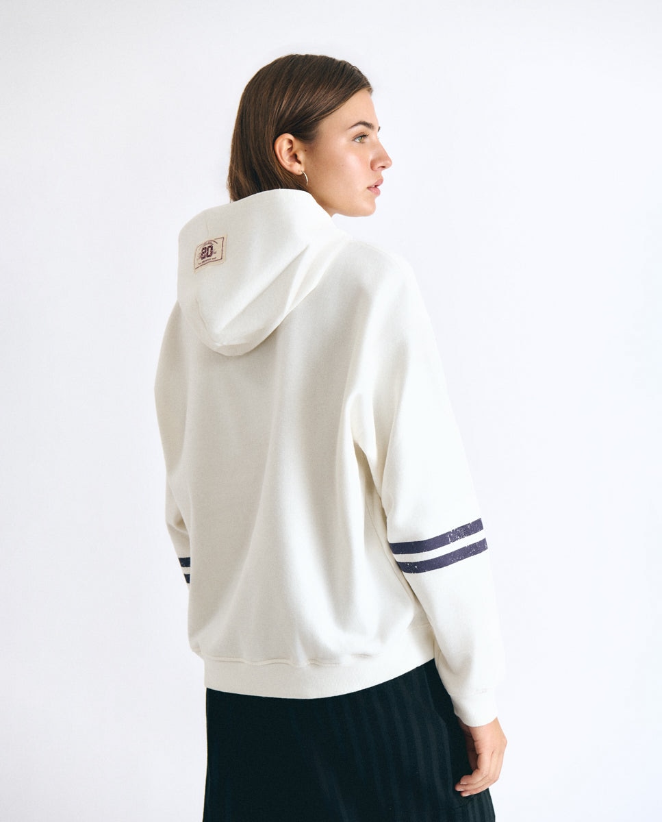 Sweatshirt com Capuz e Logo Cru-2