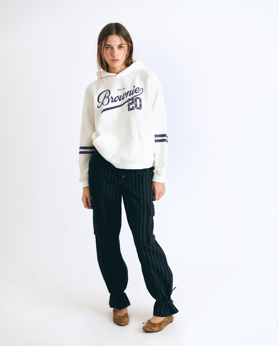 Sweatshirt com Capuz e Logo Cru-3