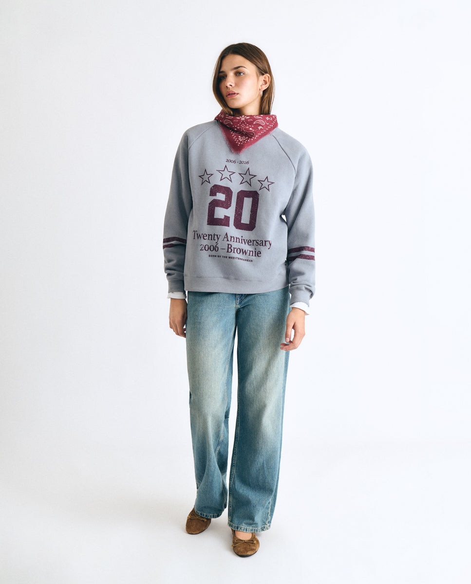 Sweatshirt com Logo e Estrelas Antracite-3