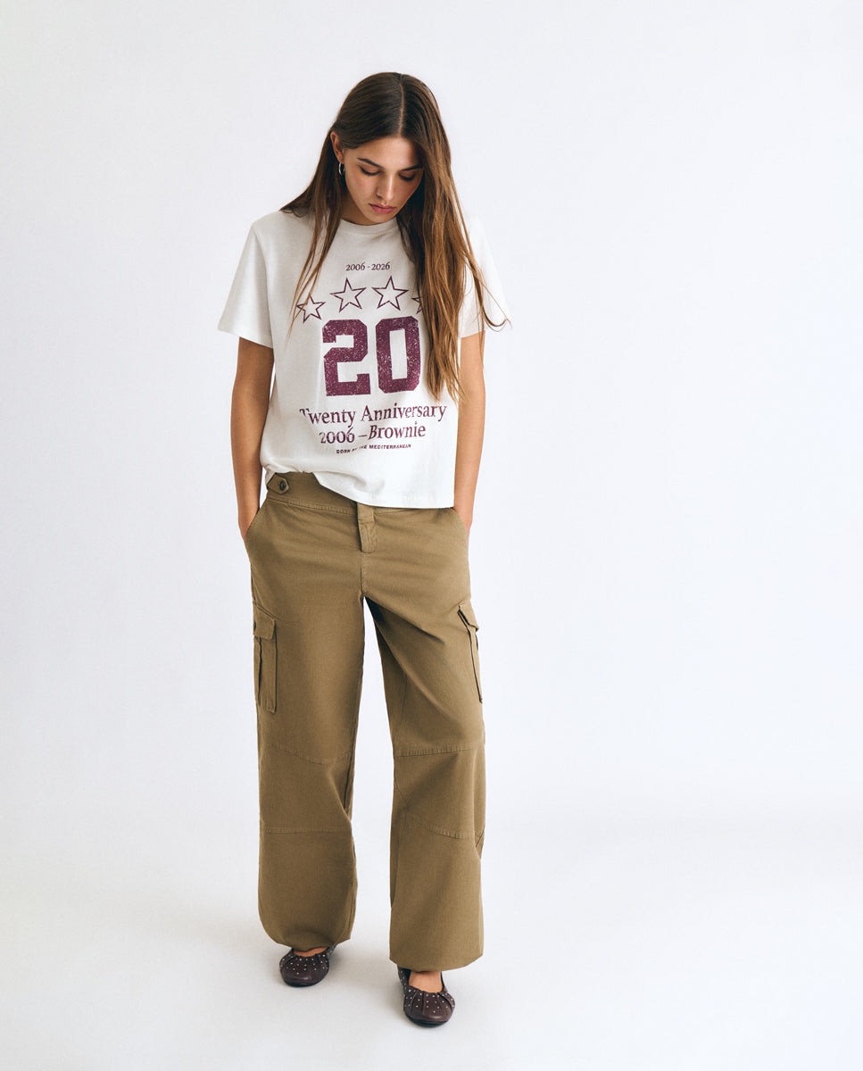T-shirt com Logo e Estrelas Branco-3
