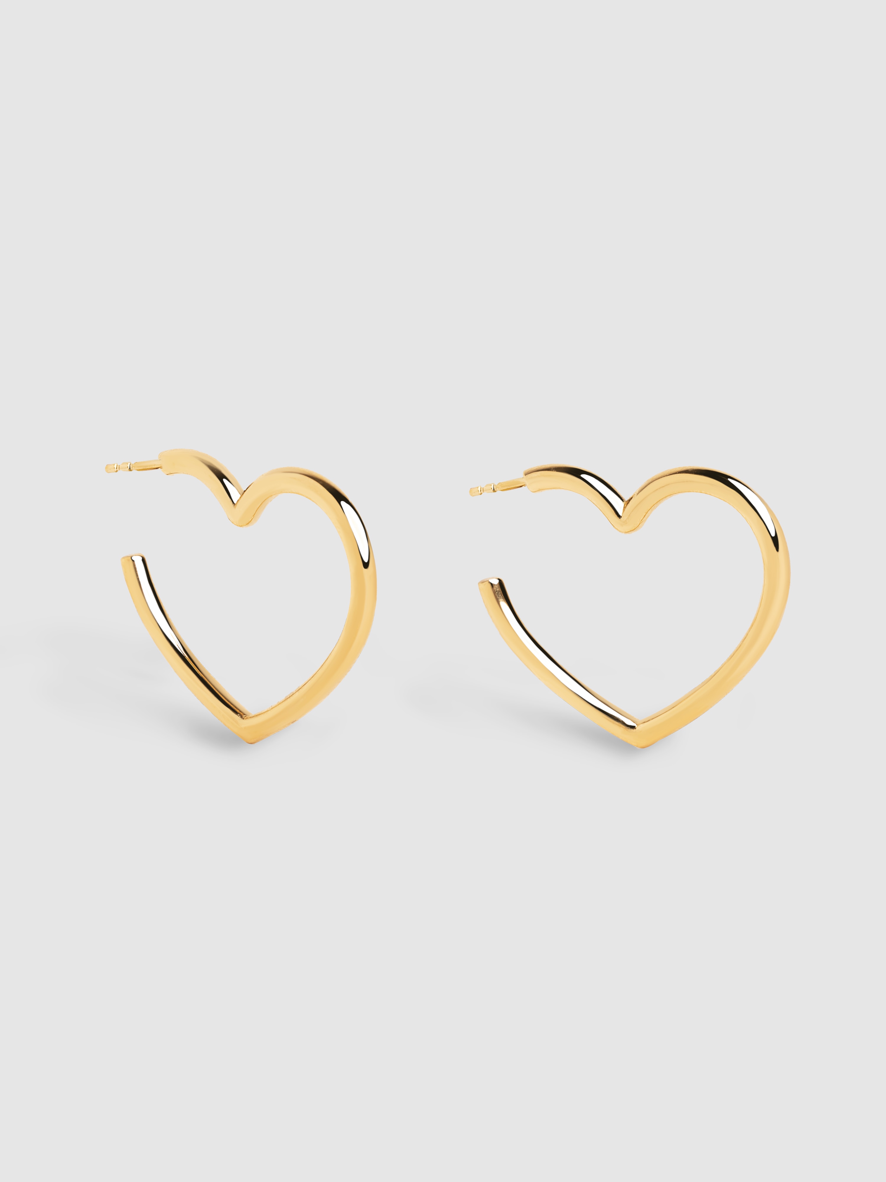 Brincos de Argola Cuore em Banho de Liga de Metais Banhados a Ouro Dourado-1