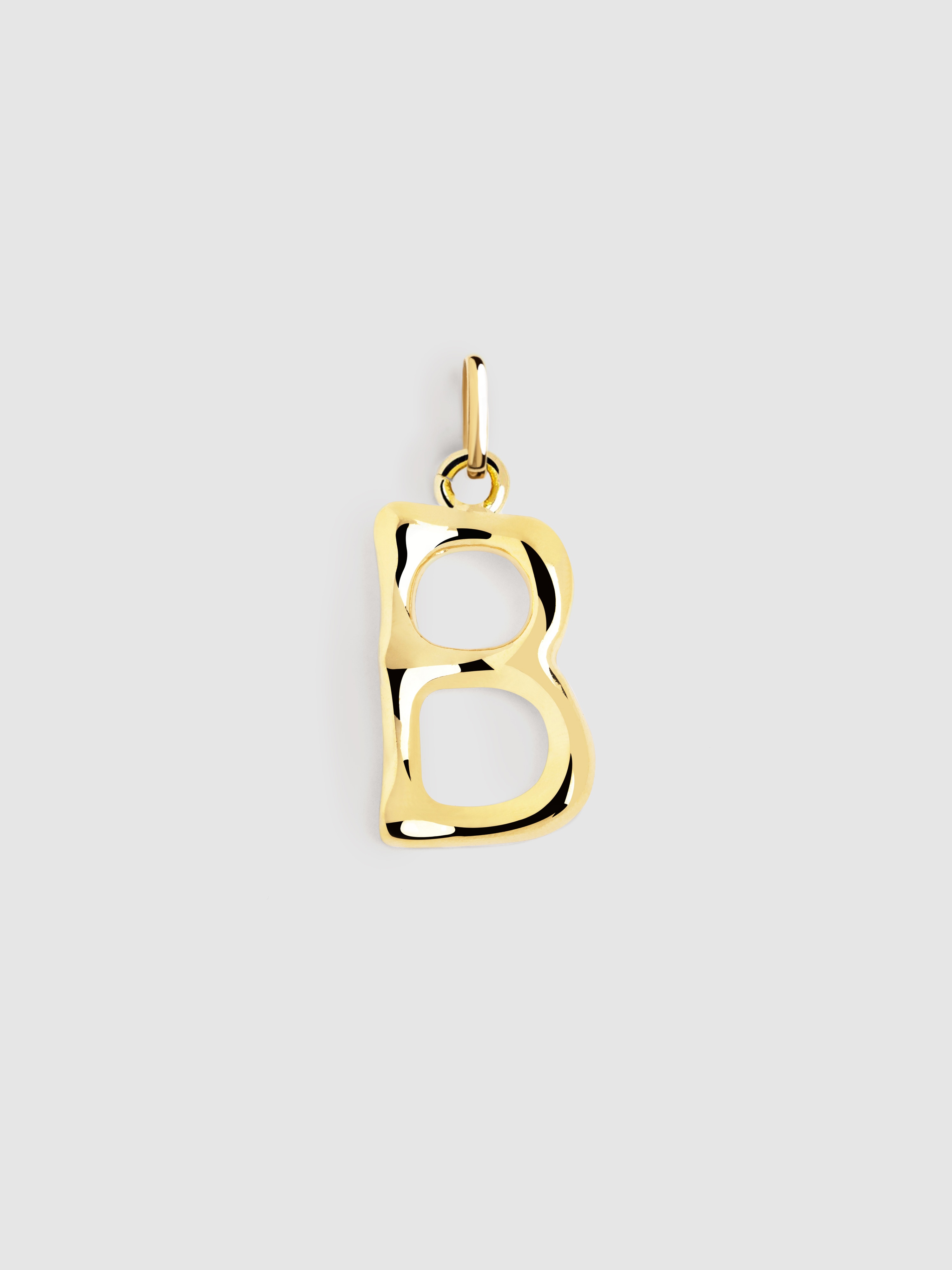 Charm Letter Xl de Liga de Metais Banhado a Ouro Letra B Dourado-1