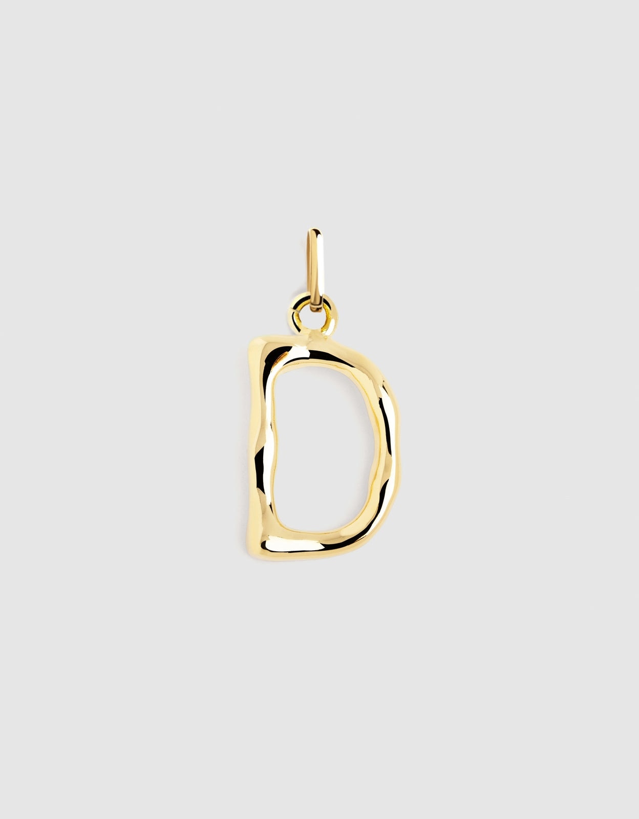 Charm Letter Xl de Liga de Metais Banhado em Ouro - D Dourado-1