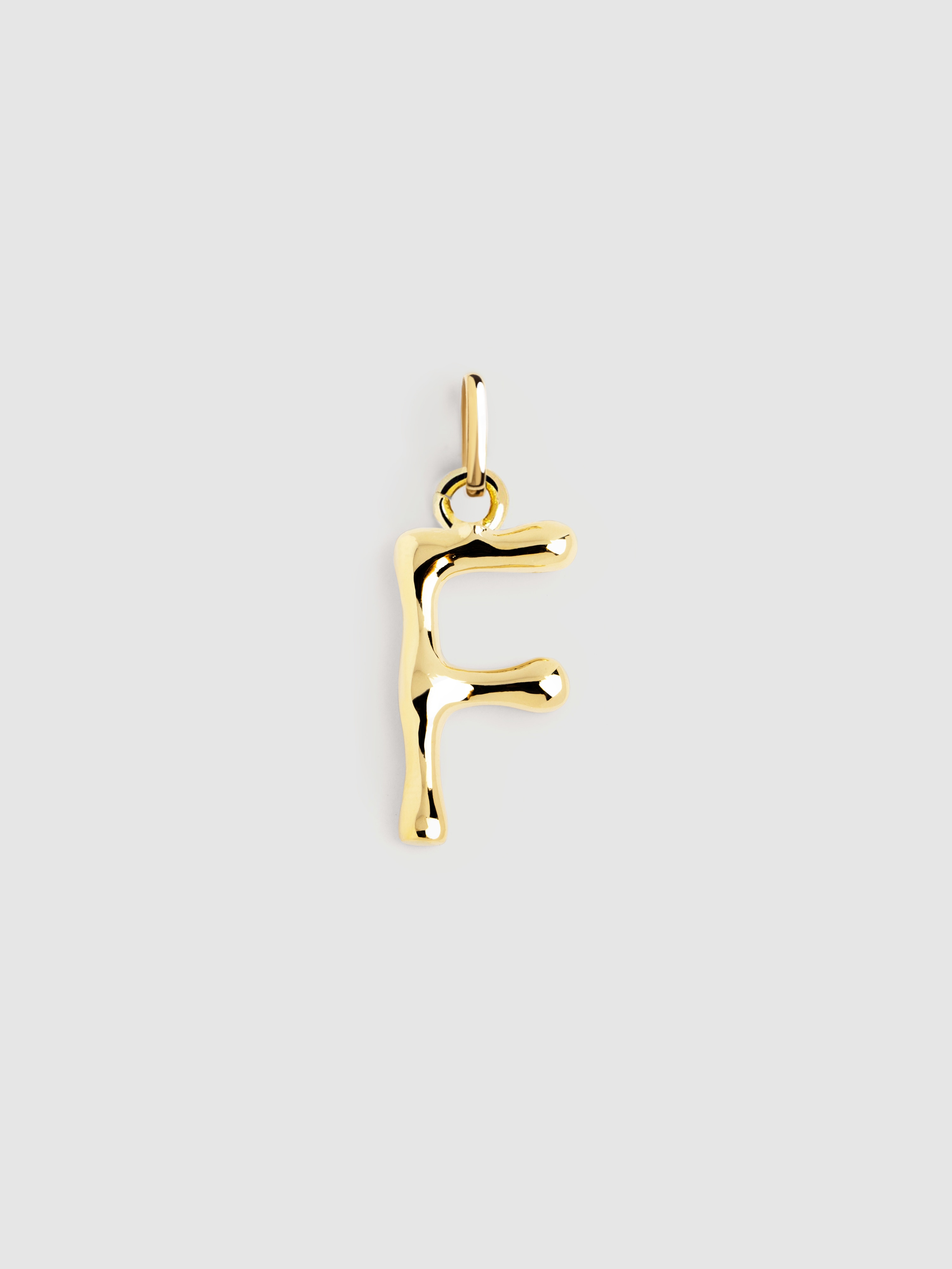 Charm Letter Xl de Liga de Metais Banhado a Ouro Letra F Dourado-1