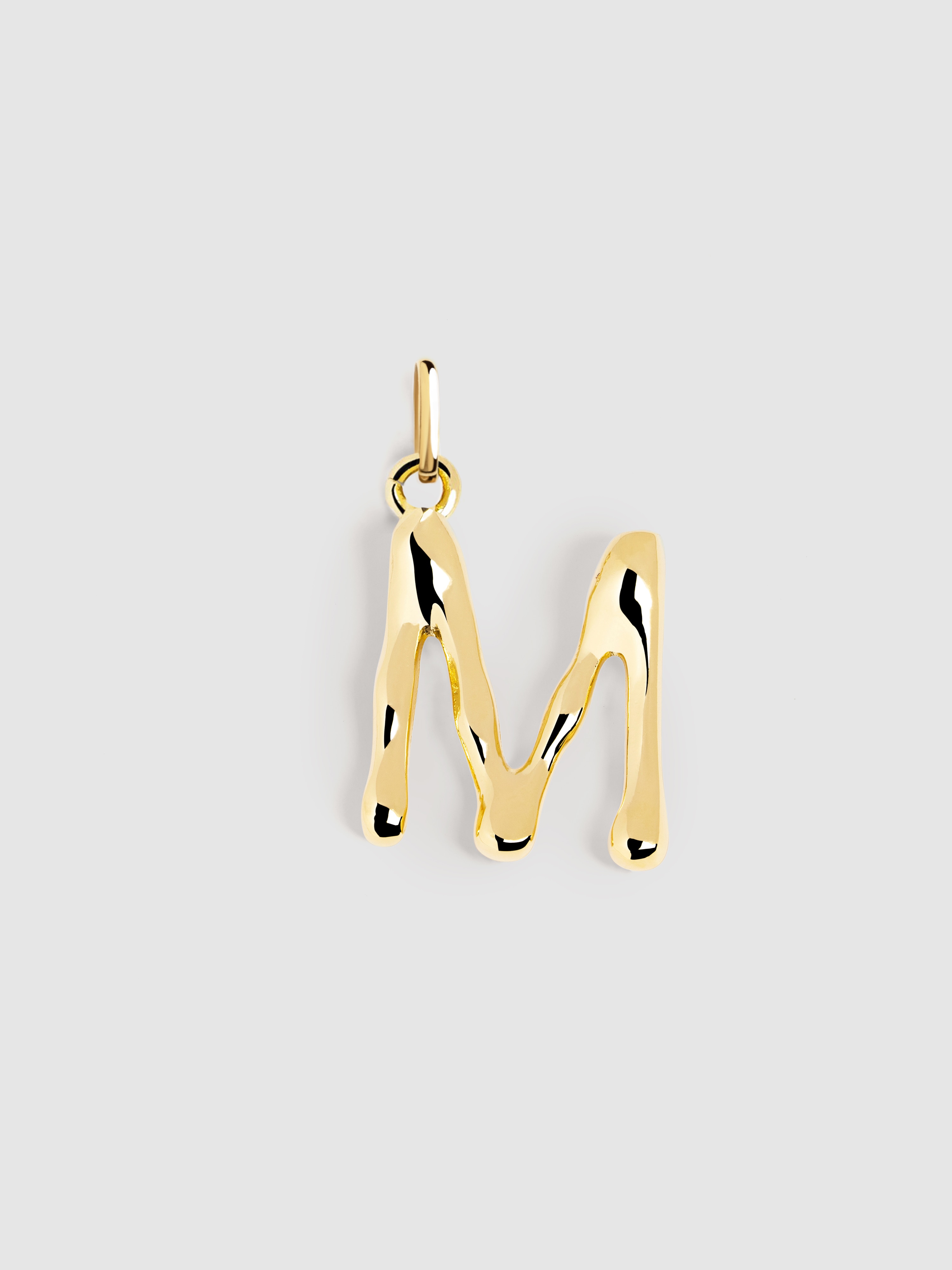 Charm Letter Xl de Liga de Metais Banhado a Ouro com Letra M Dourado-1