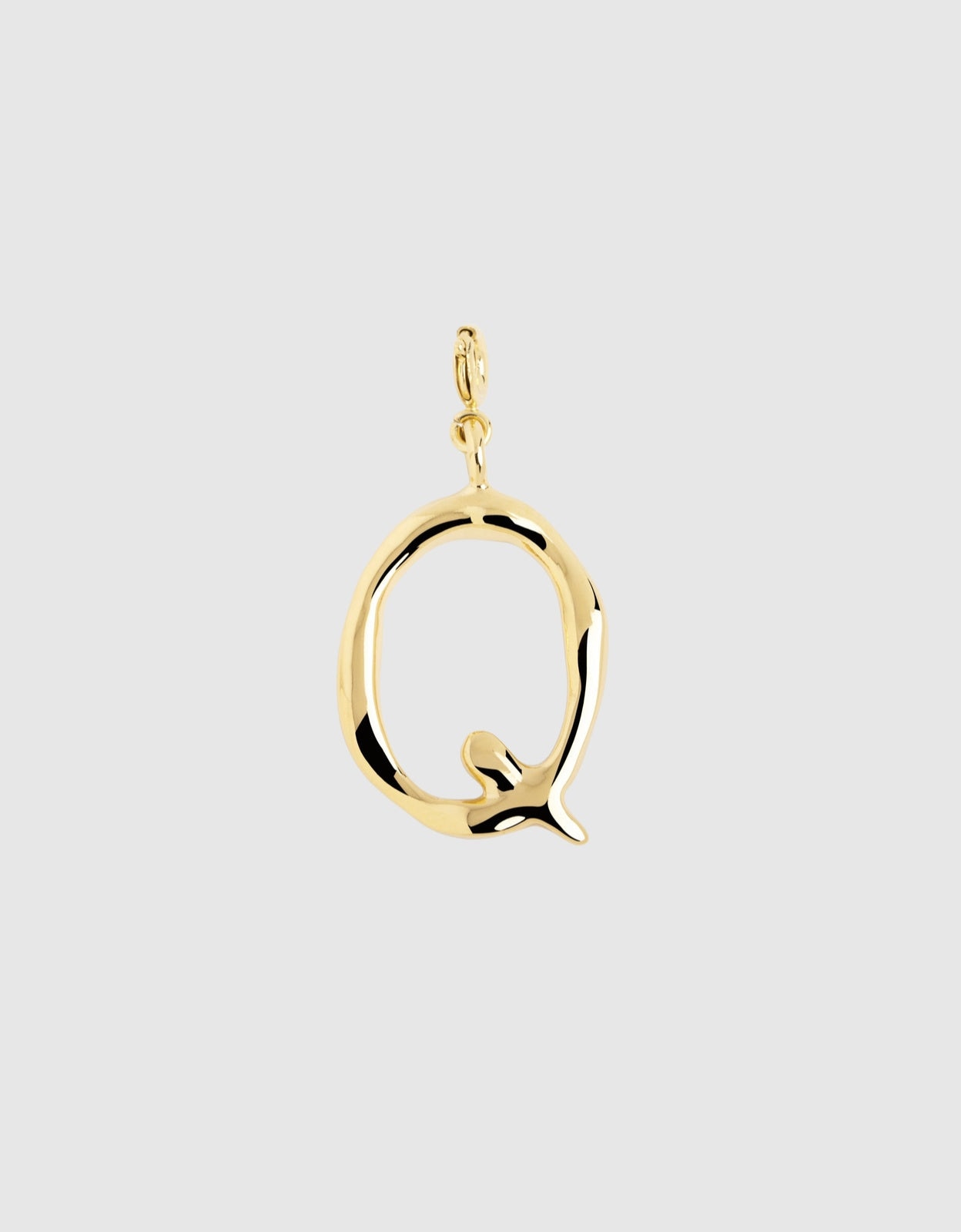 Charm Letter Xl de Liga de Metais Banhado em Ouro - Q Dourado-1