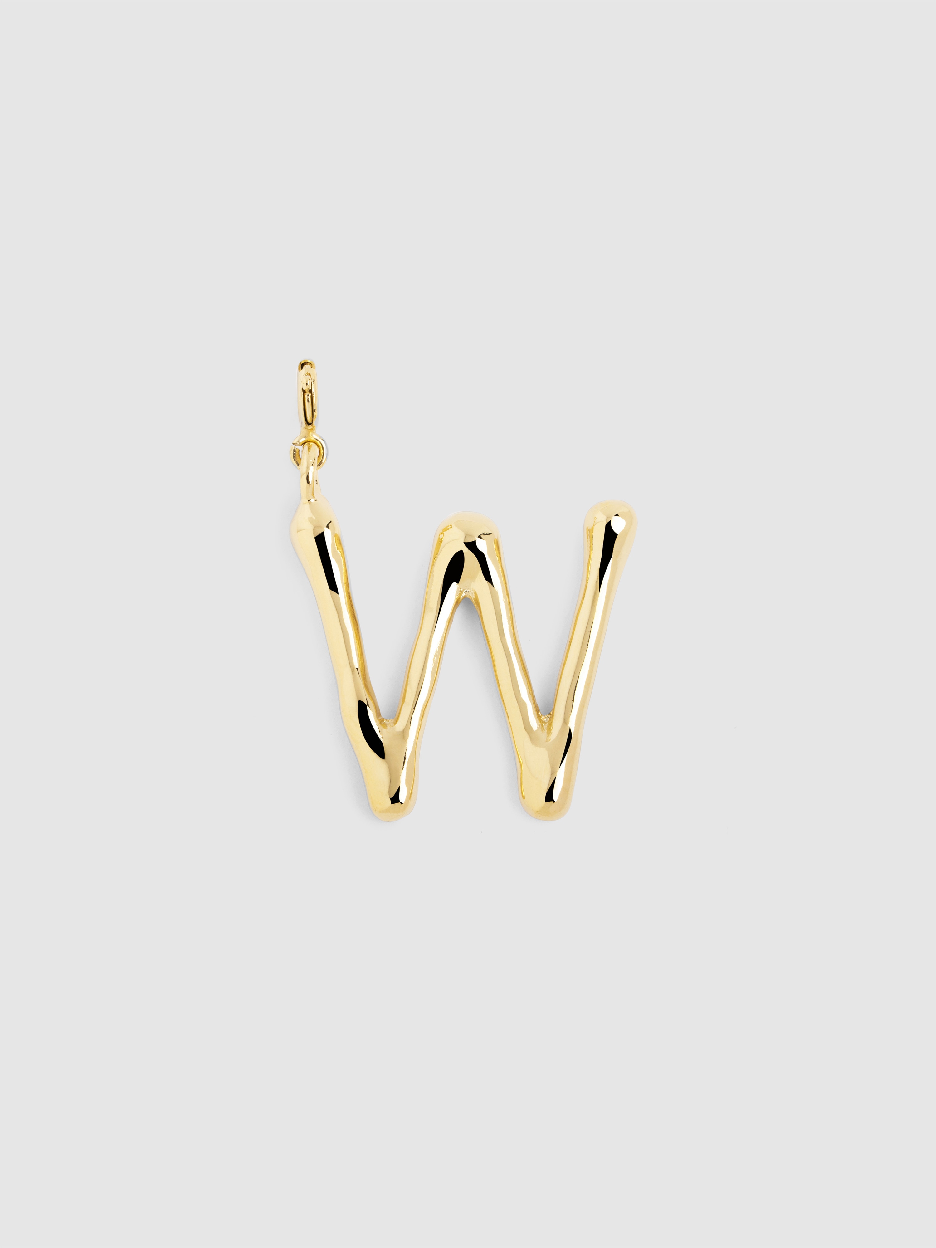 Charm Letter Xl de Liga de Metais Banhado em Ouro Letra W Dourado-1
