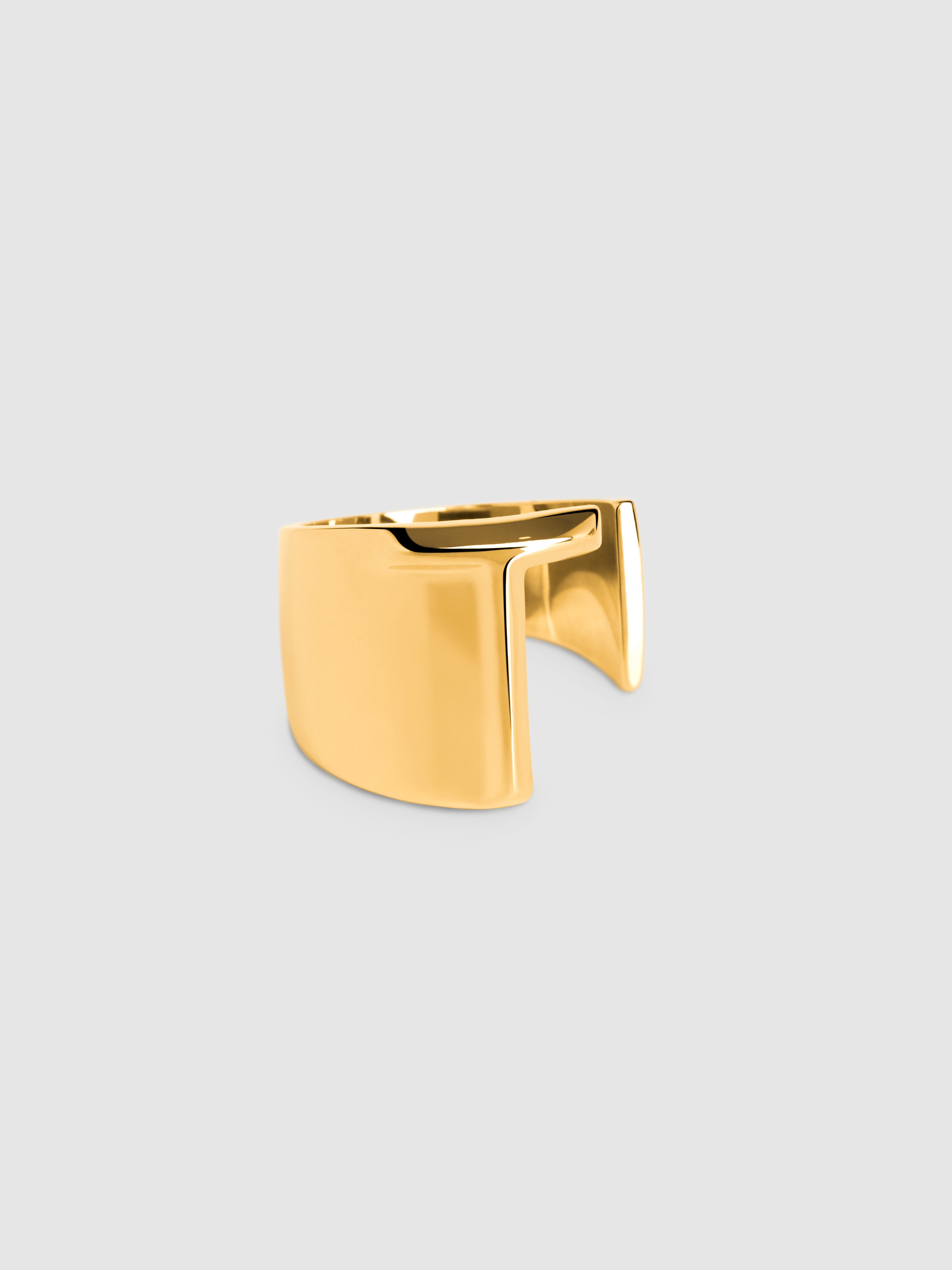 Anel Personalizado Letter Signet de Liga de Metais Banhado a Ouro Letra T Dourado-1