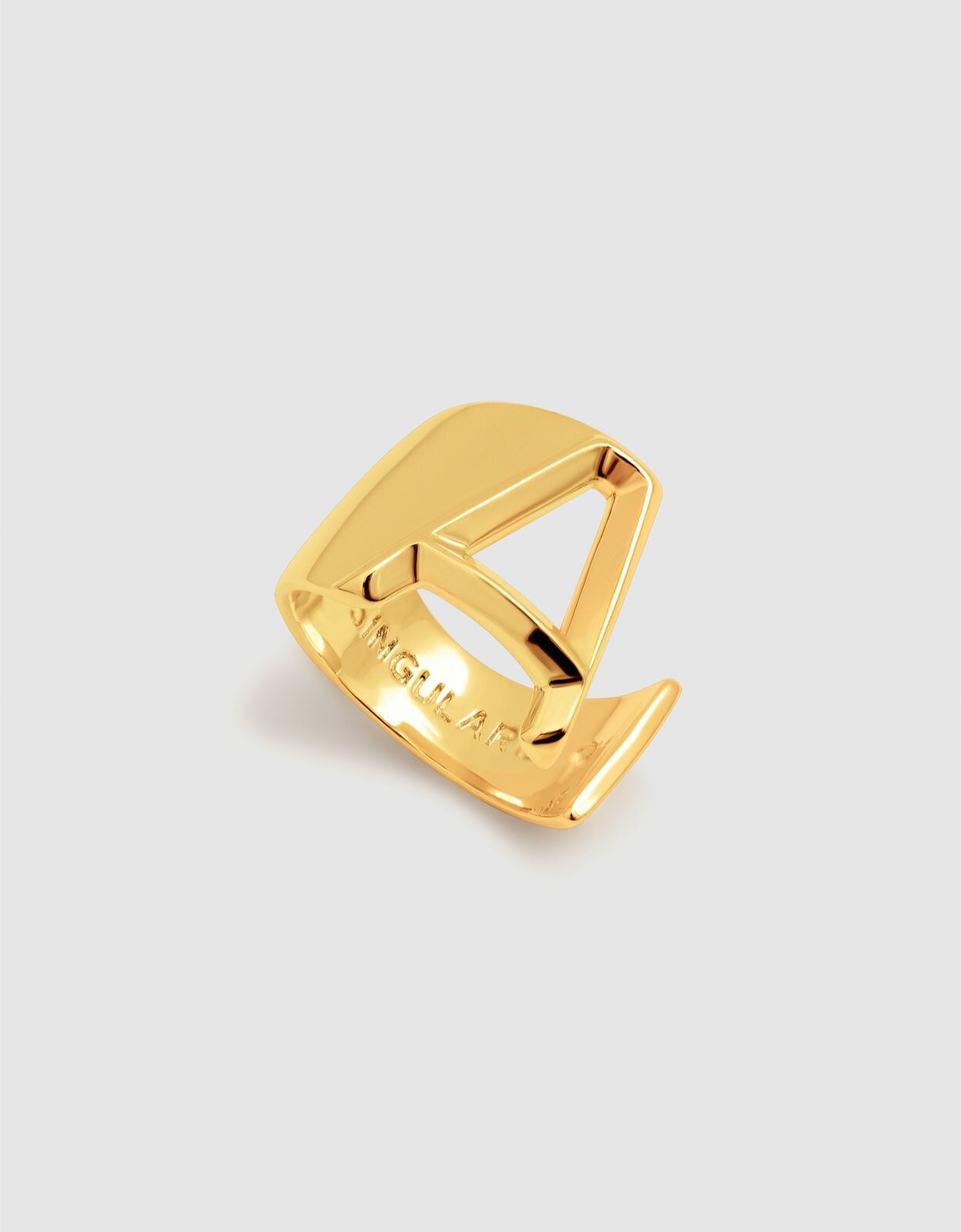 Anel Personalizado Letter Signet de Liga de Metais Banhado a Ouro Letra X Ouro-4