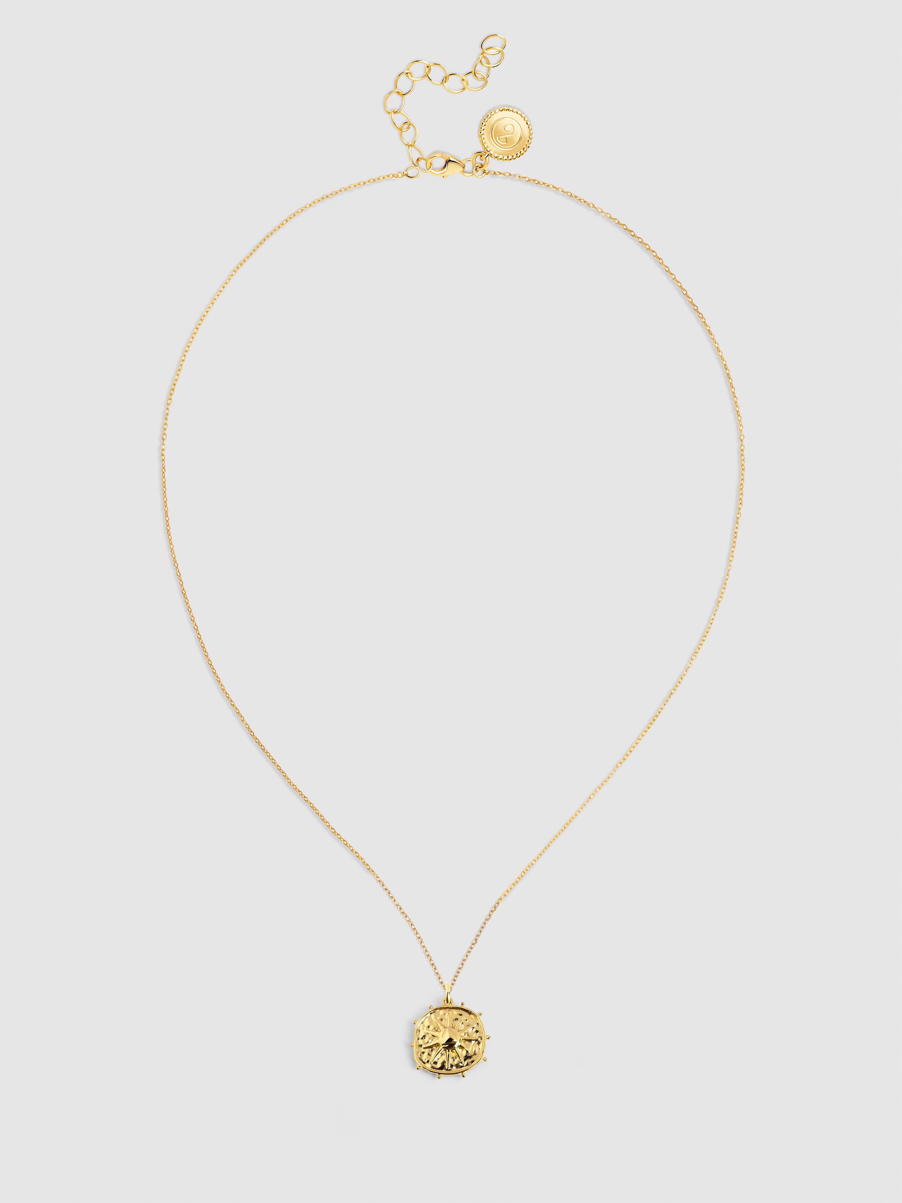 Colar Solstice Sun de Liga de Metais Banhado em Ouro Dourado-4