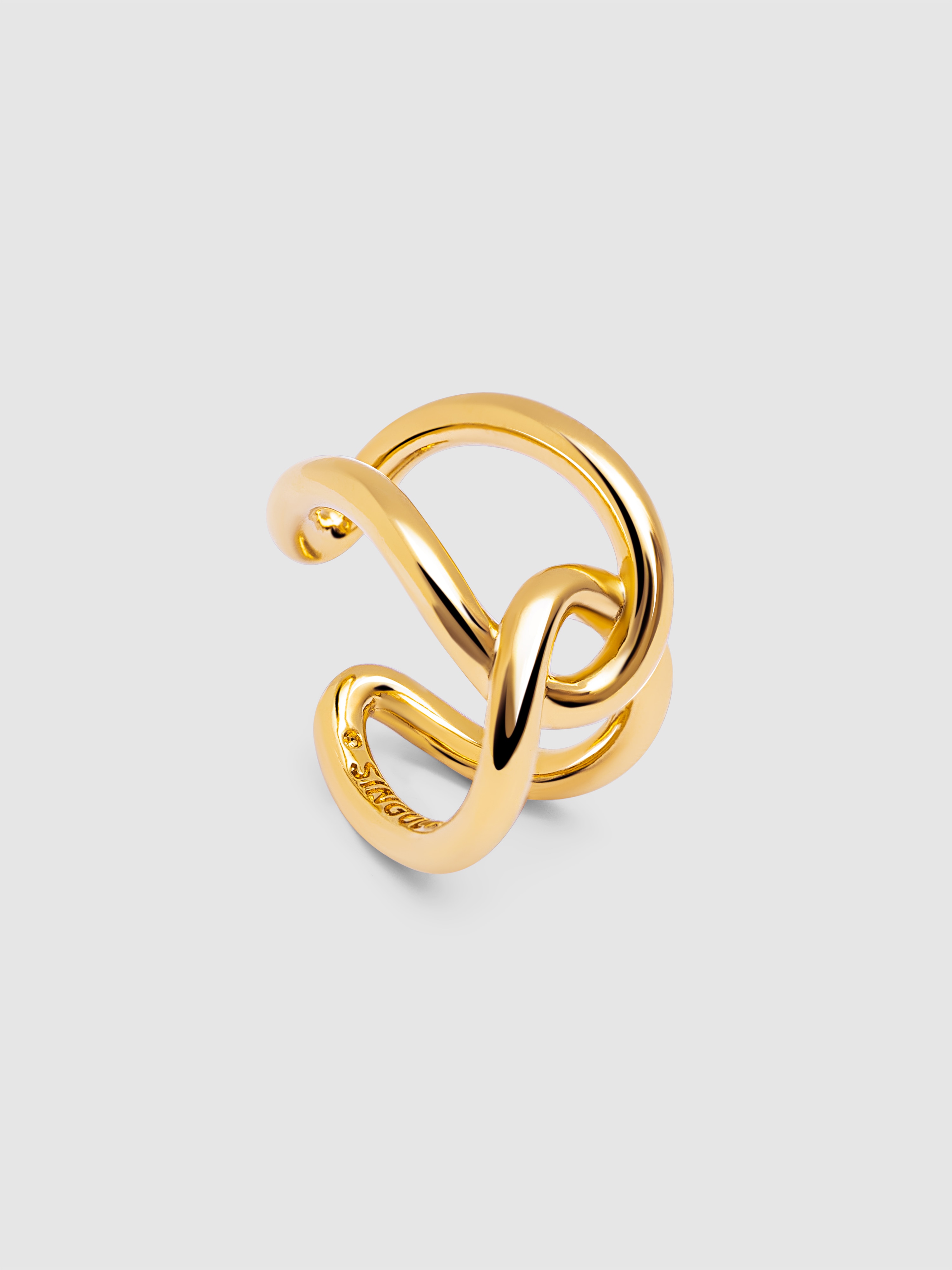Anel One Link de Liga de Metais Banhado a Ouro Dourado-4