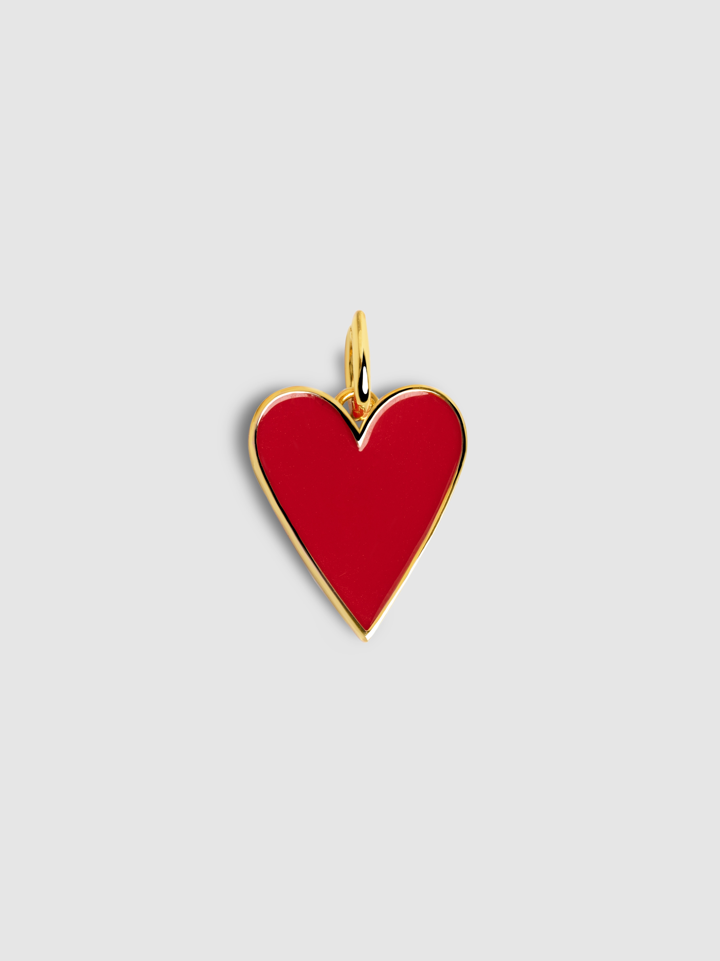 Charm Lovely Heart Red Enamel de Liga de Metais Banhado a Ouro Vermelho-1