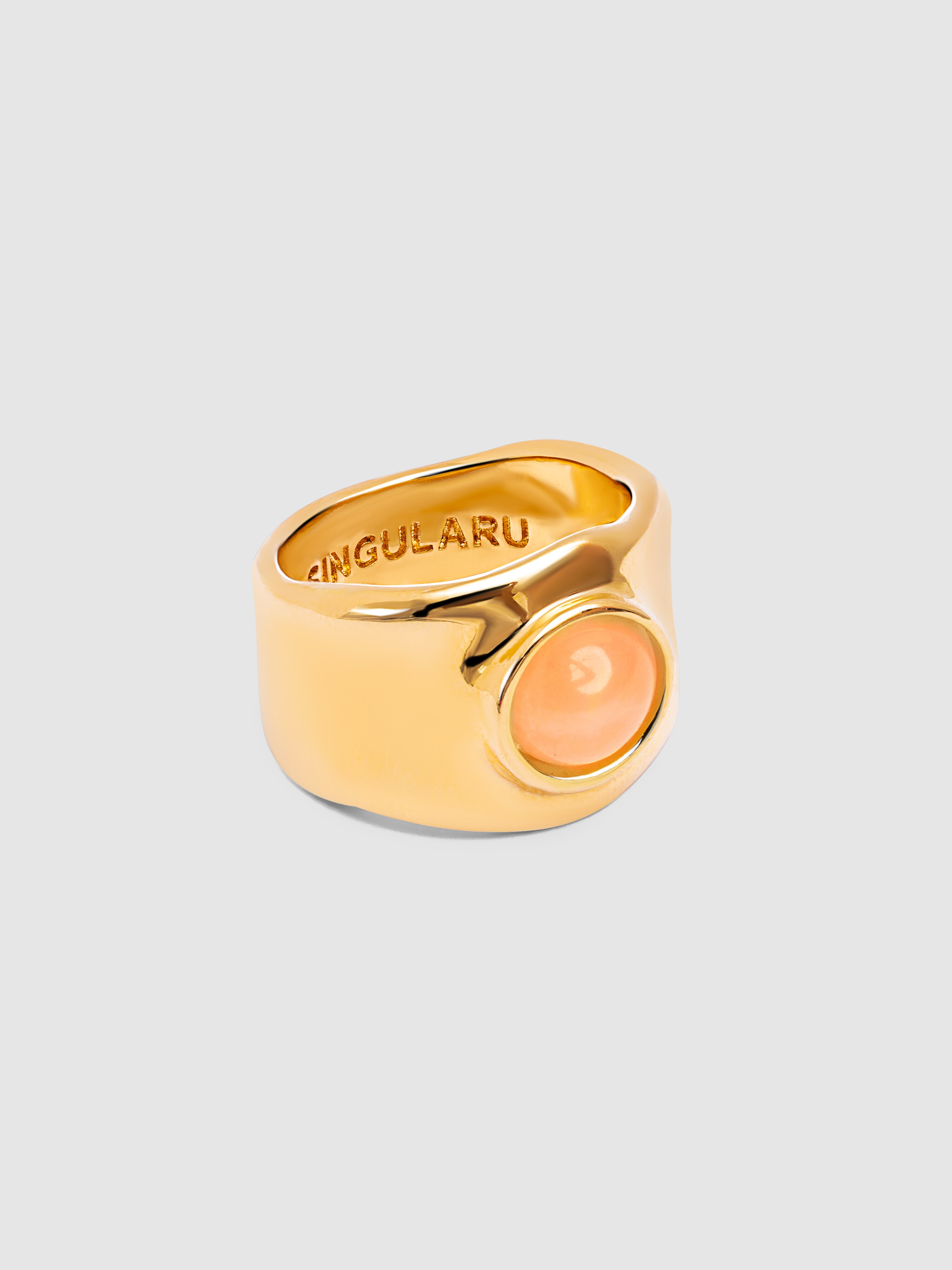 Anel My Rose Quartz de Liga de Metais Banhado a Ouro Rosa-1