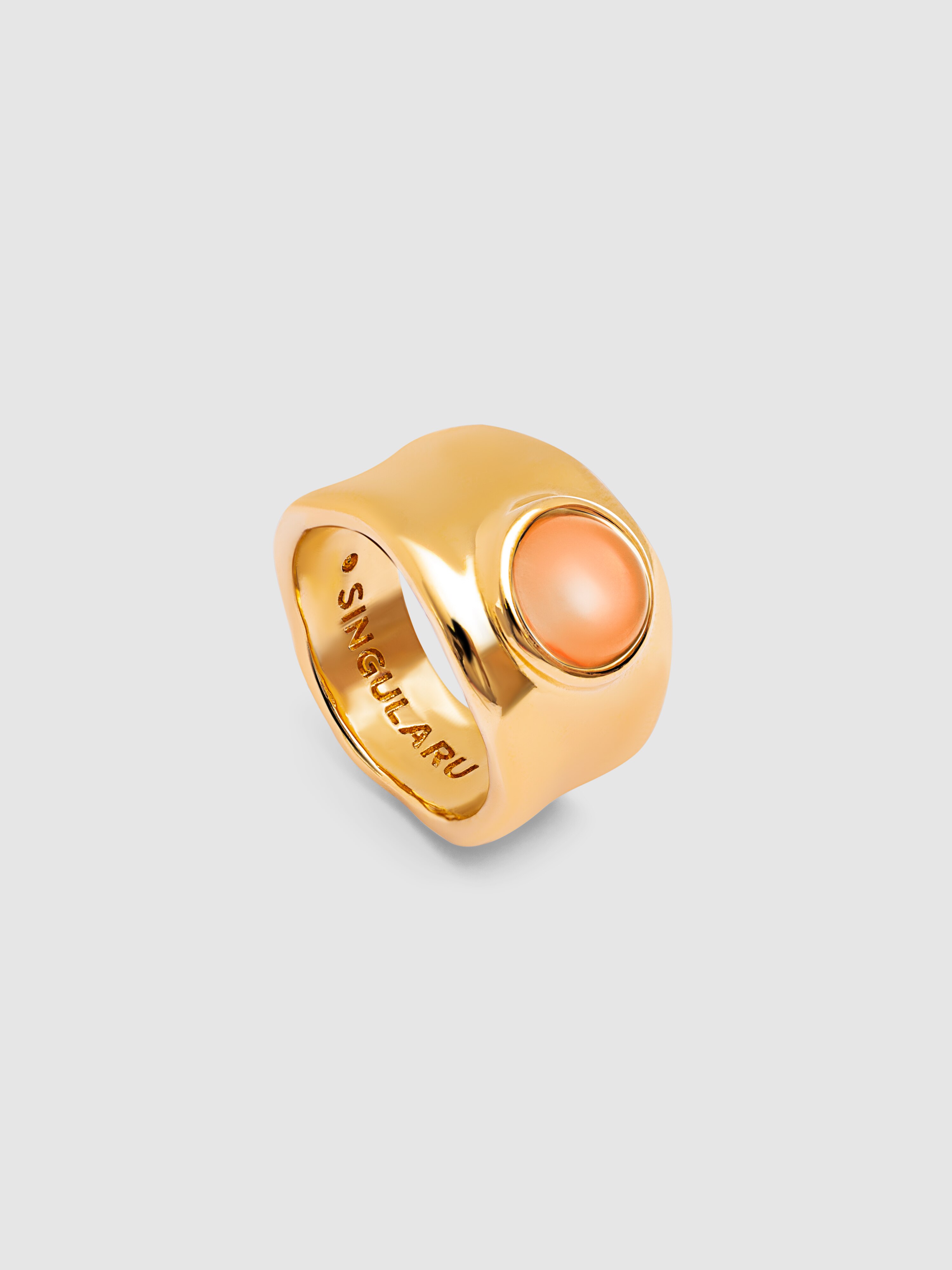 Anel My Rose Quartz de Liga de Metais Banhado a Ouro Rosa-4