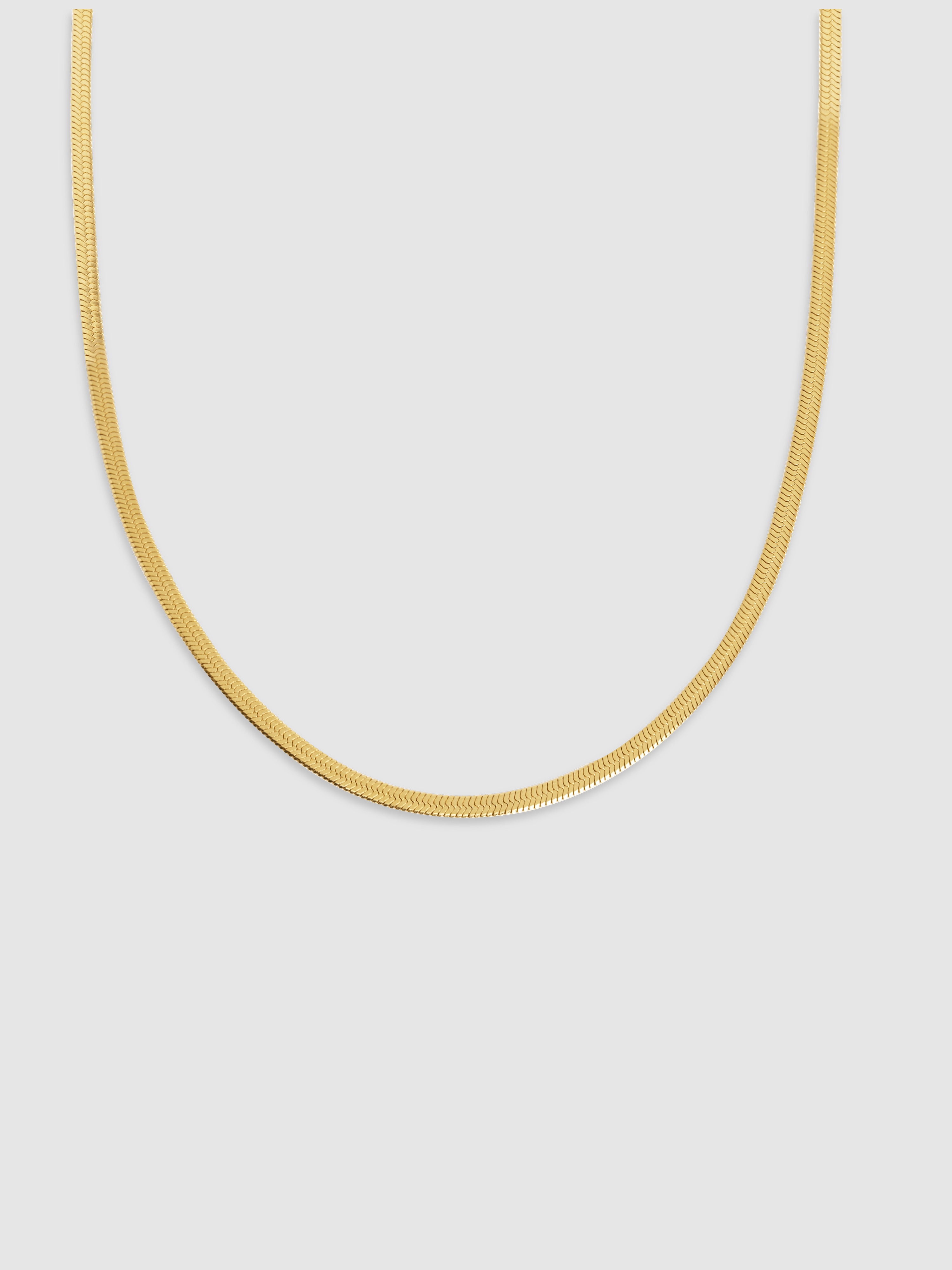 Colar Lisse S de Aço Banhado a Ouro Dourado-1
