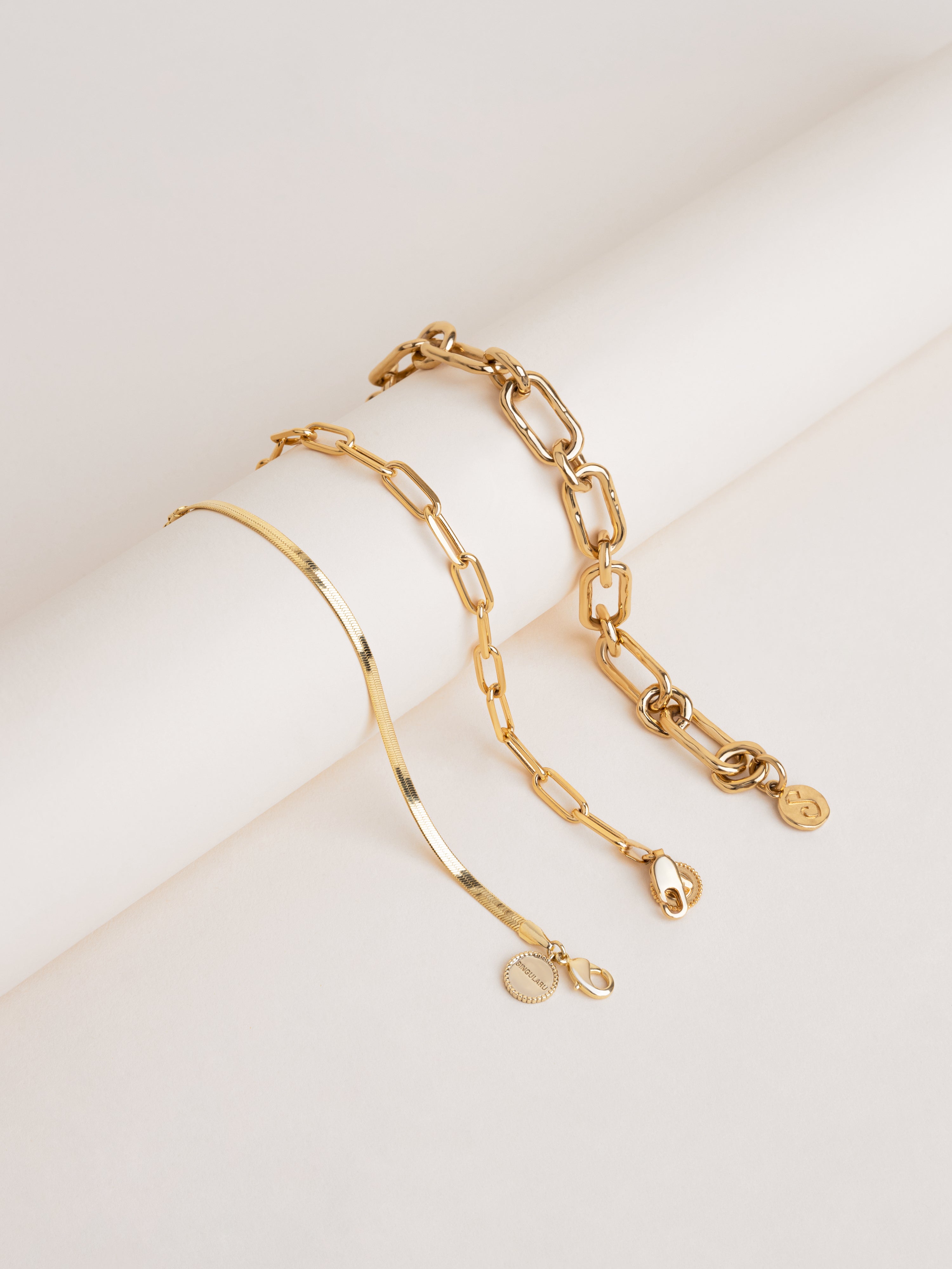 Pulseira de Corrente Lisse S de Aço Banhada a Ouro Dourado-7