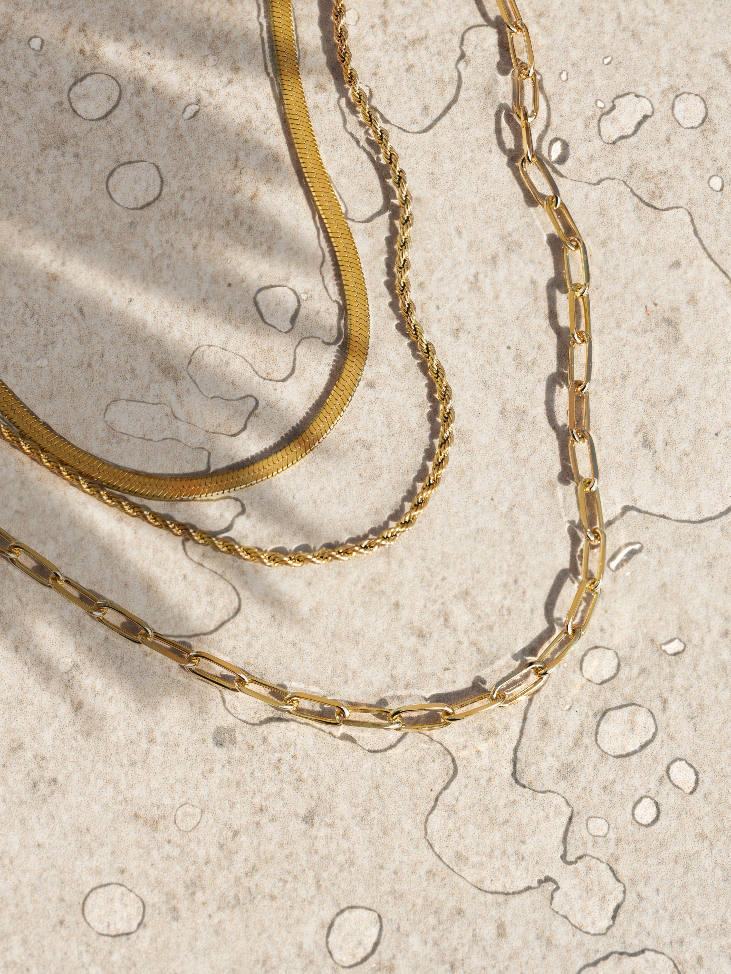 Colar Cord de Aço Banhado a Ouro Dourado-5