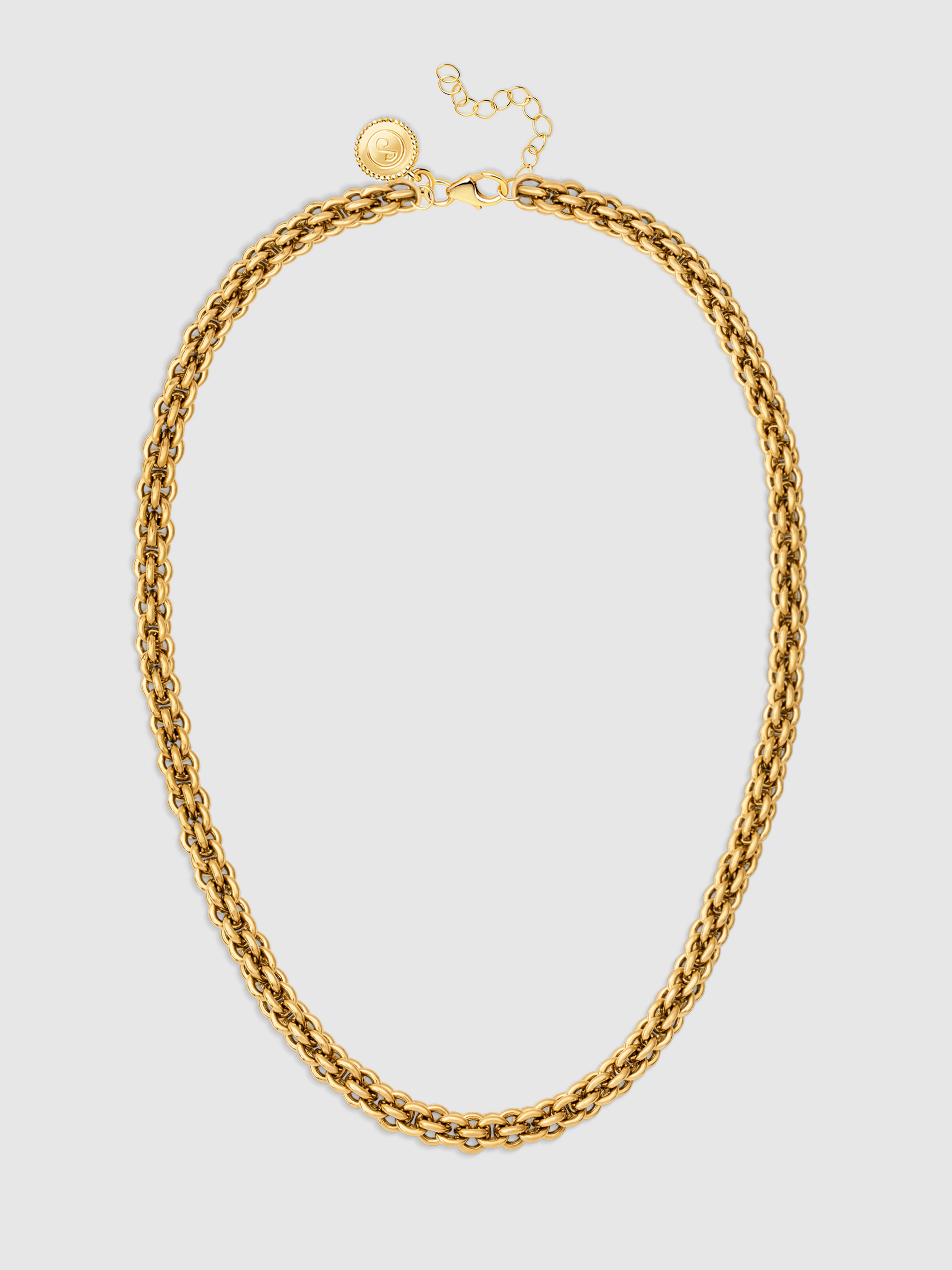 Colar Big Rope de Aço Banhado em Ouro Dourado-4