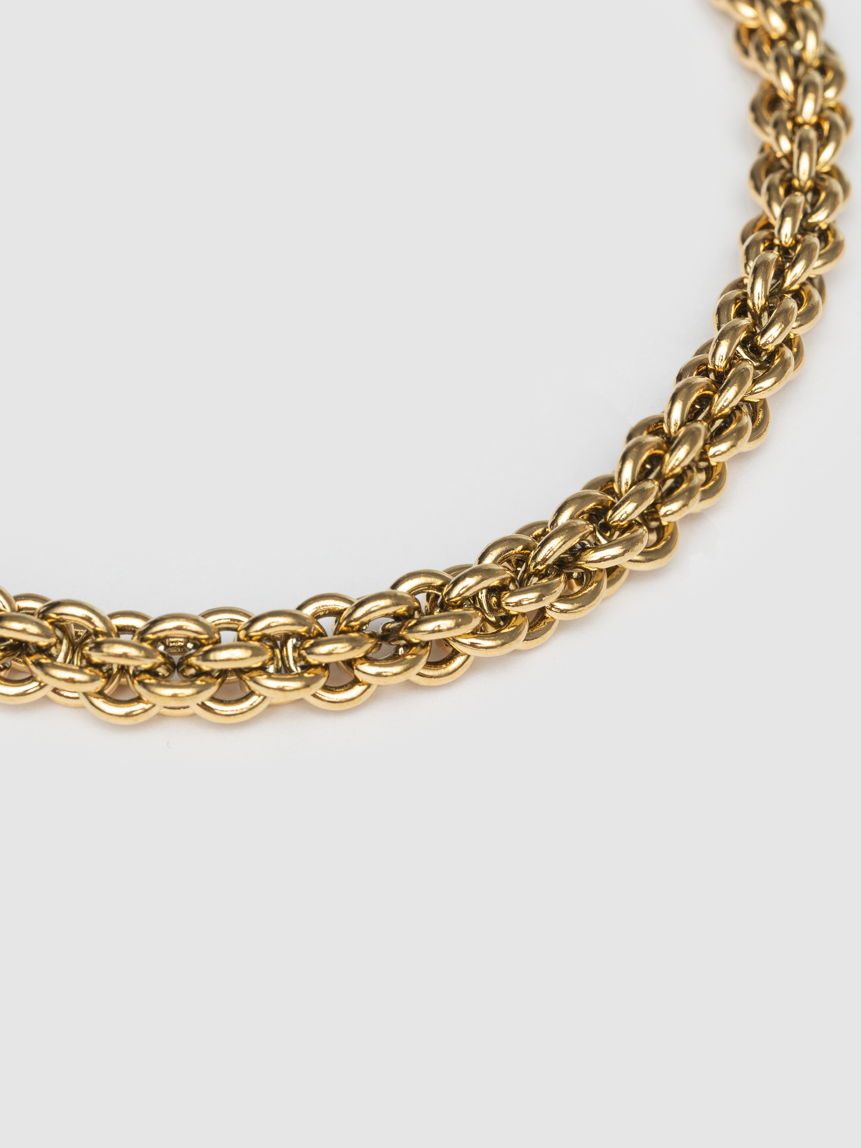 Pulseira de Elos Big Rope de Aço Banhada a Ouro Dourado-4
