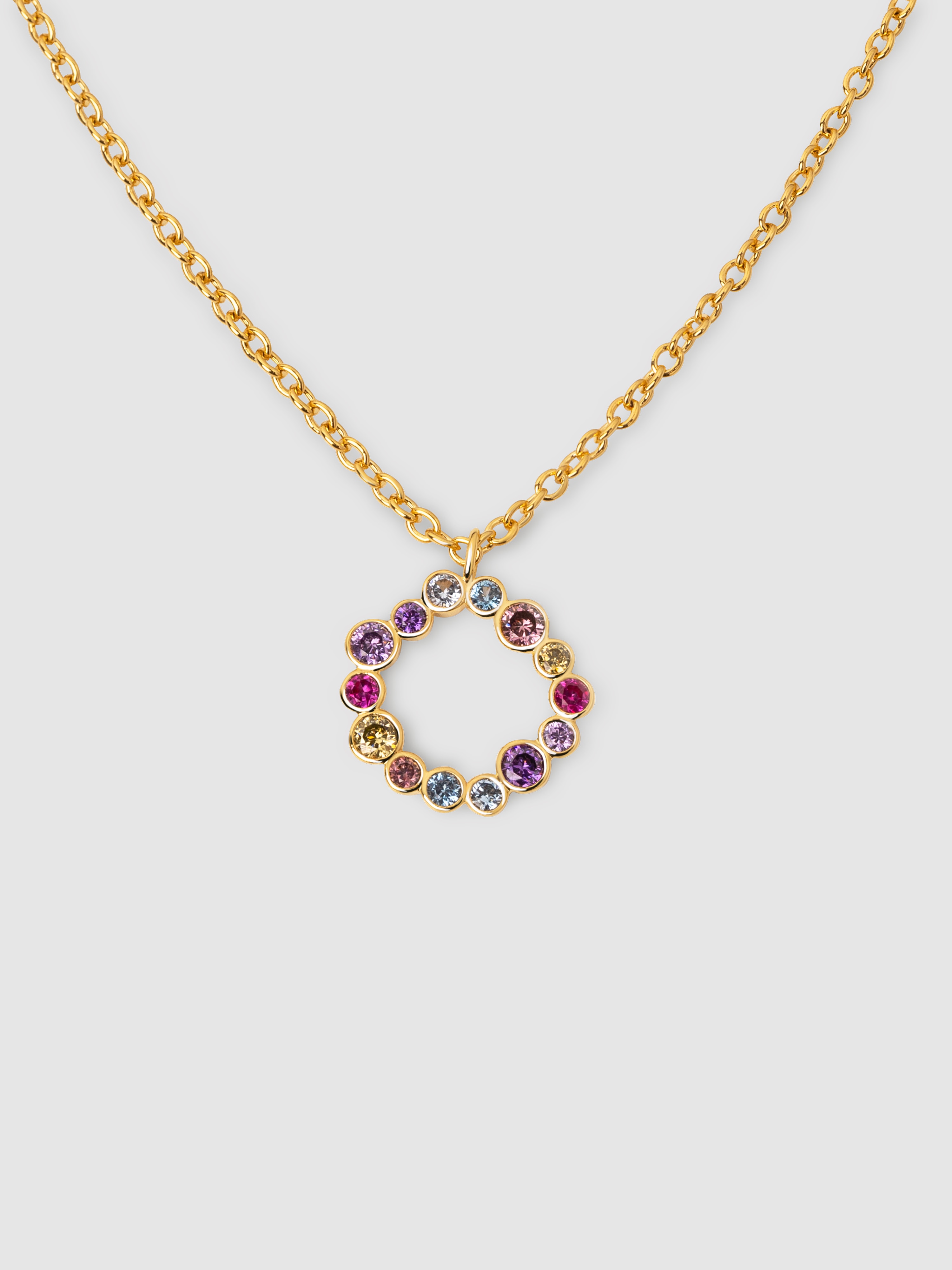 Colar Bubbles de Liga de Metais Banhado a Ouro Multicolor-1