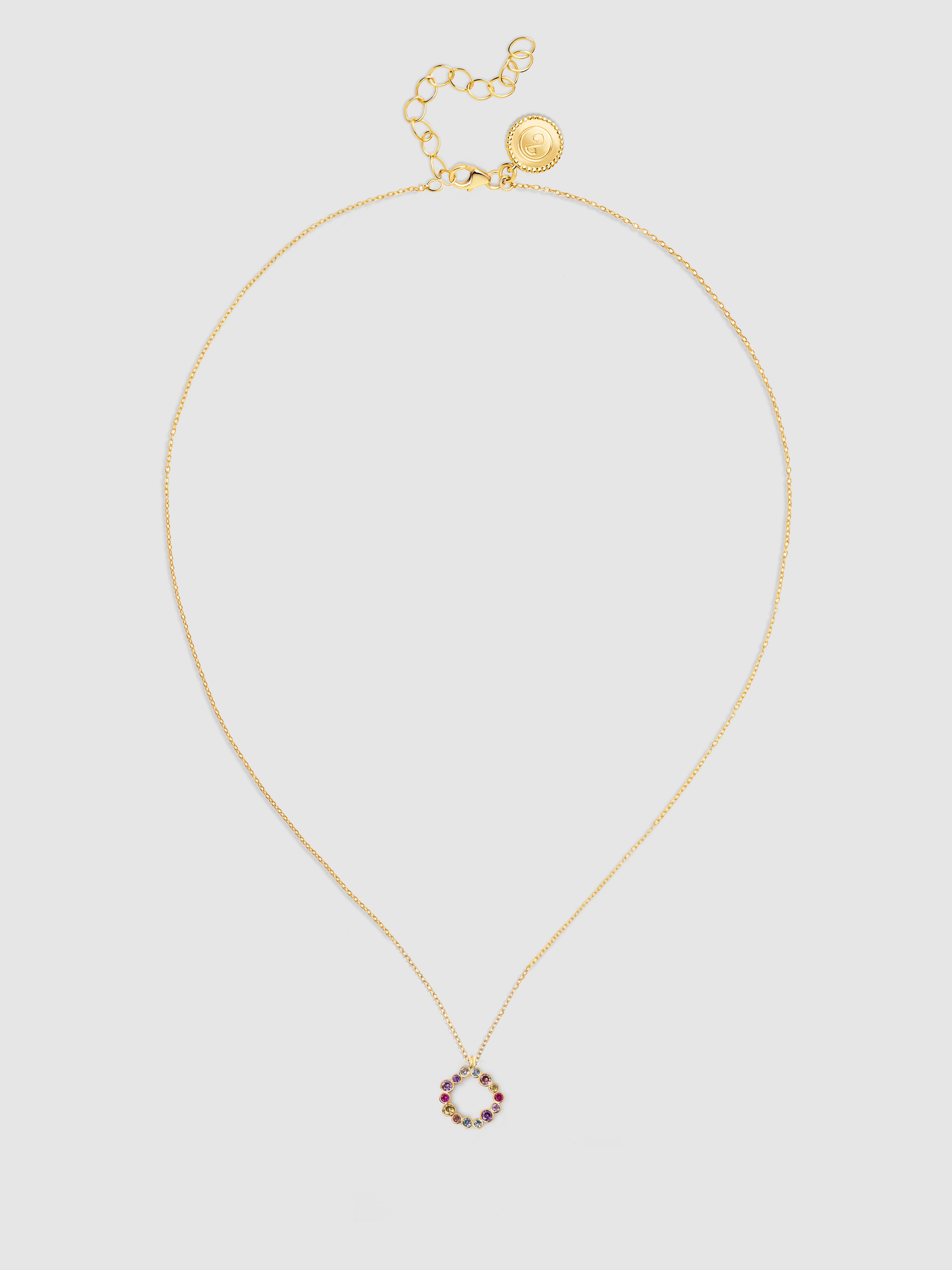 Colar Bubbles de Liga de Metais Banhado a Ouro Multicolor-4