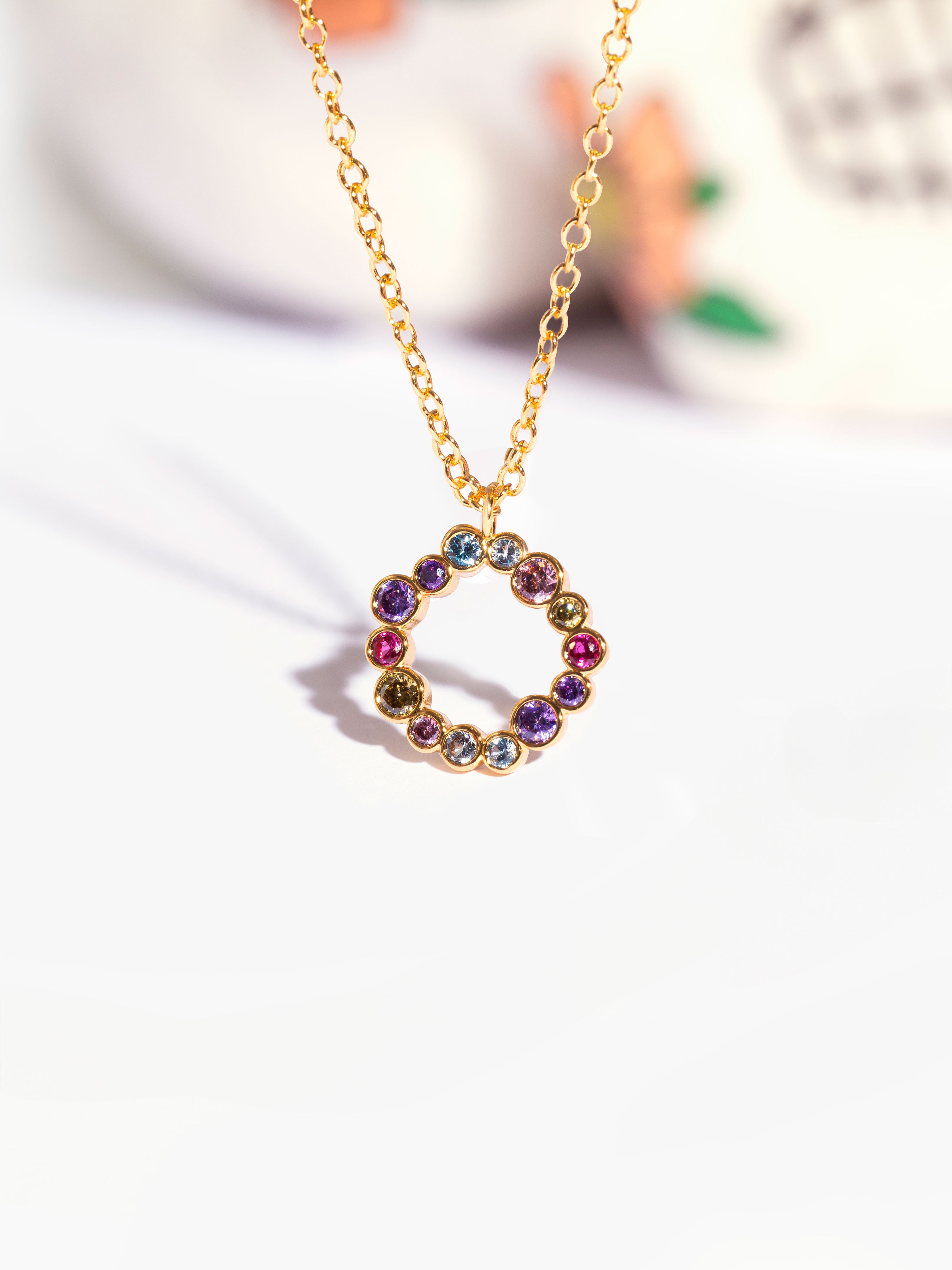 Colar Bubbles de Liga de Metais Banhado a Ouro Multicolor-6