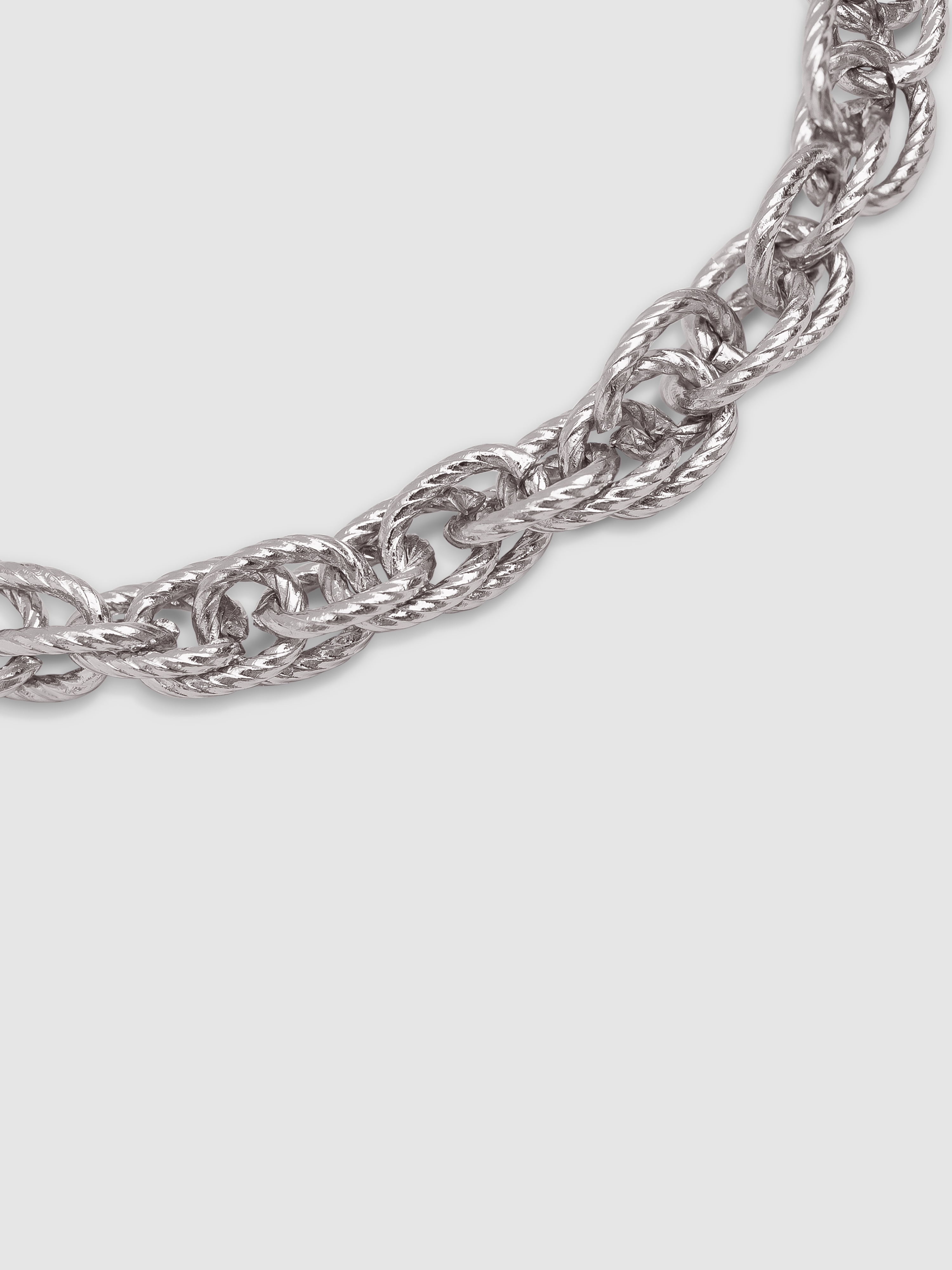 Pulseira de Corrente Spinning Rope Chain de Aço Prateado-4
